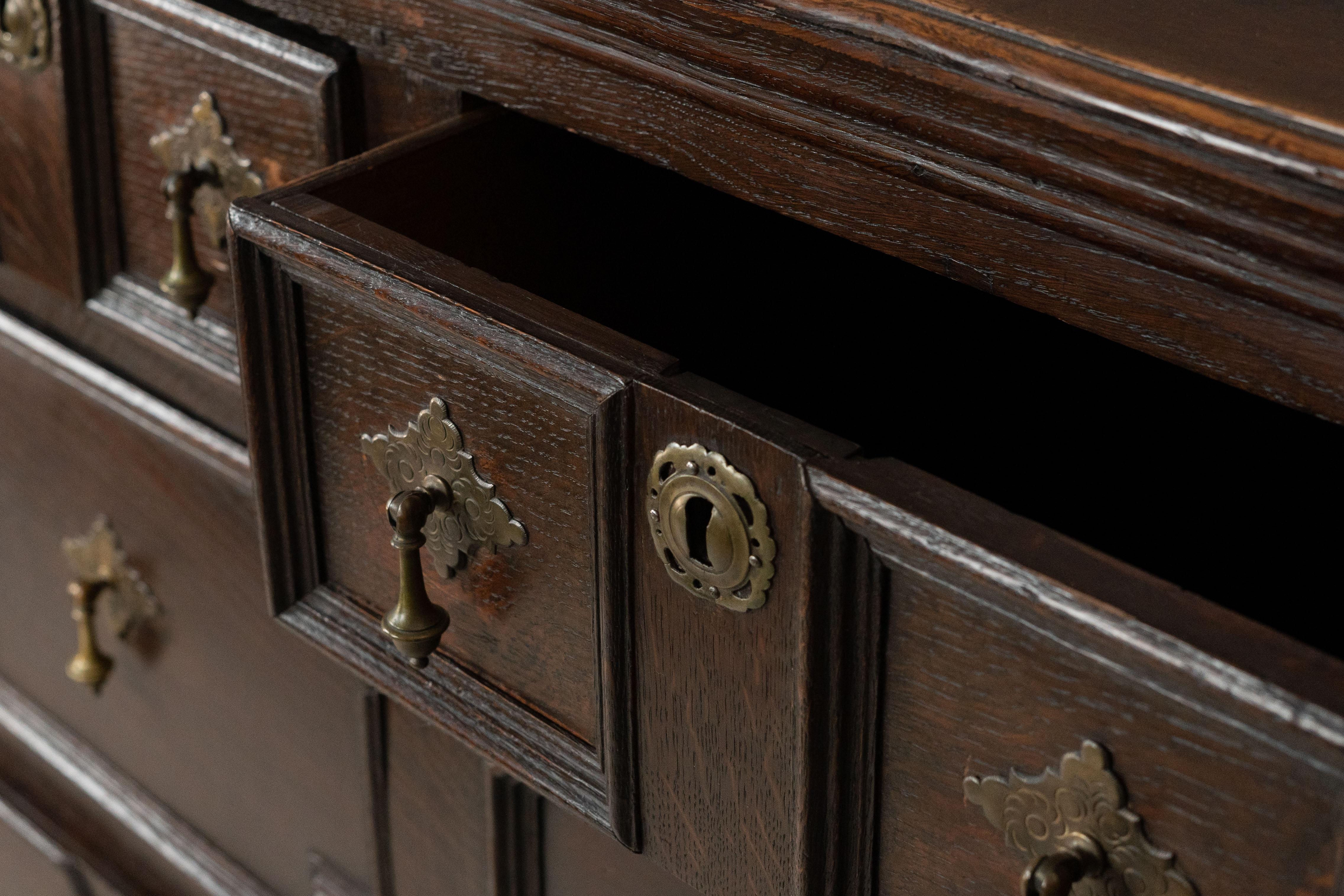 Antique English Jacobean Oak Chest For Sale 11