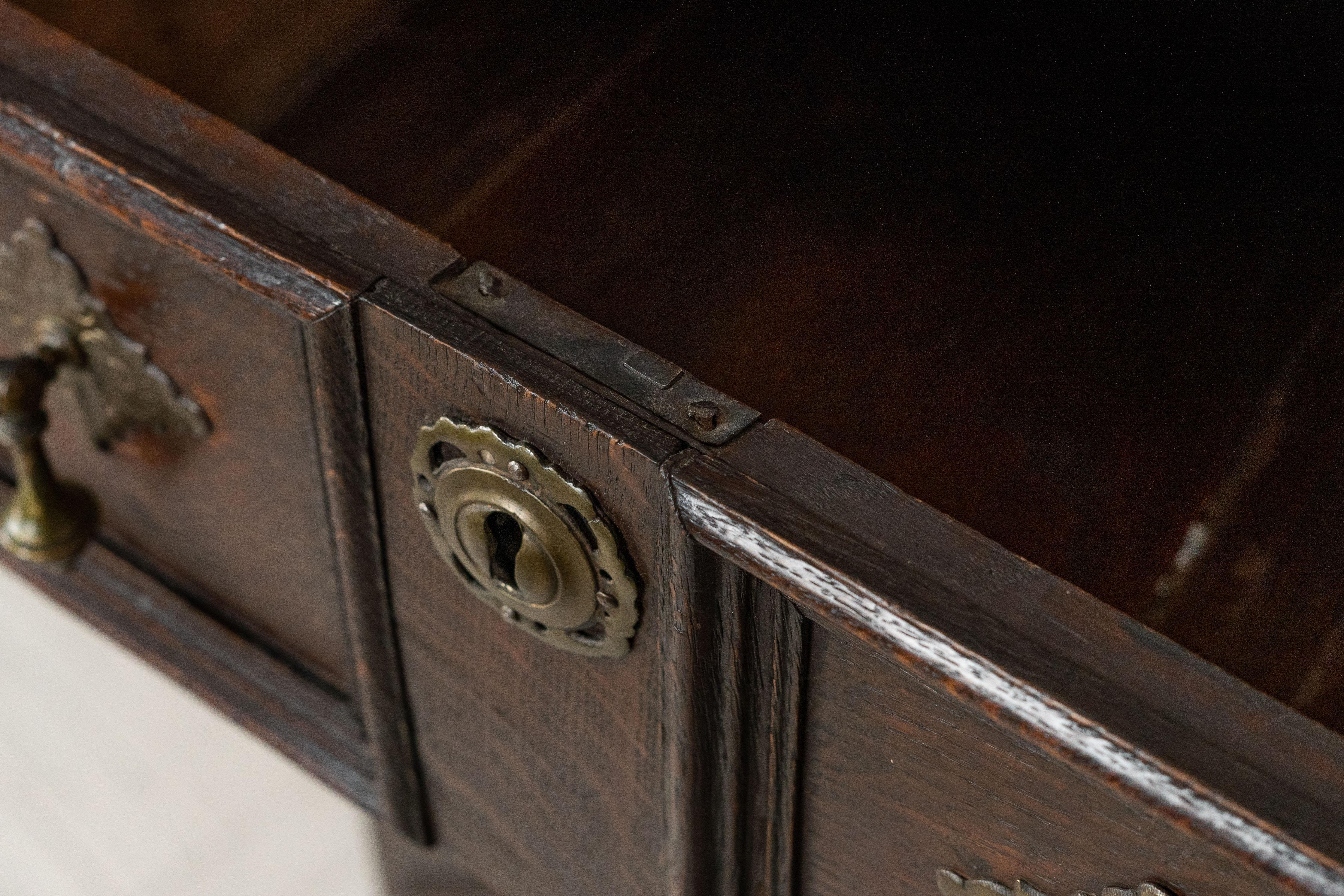 Antique English Jacobean Oak Chest For Sale 12
