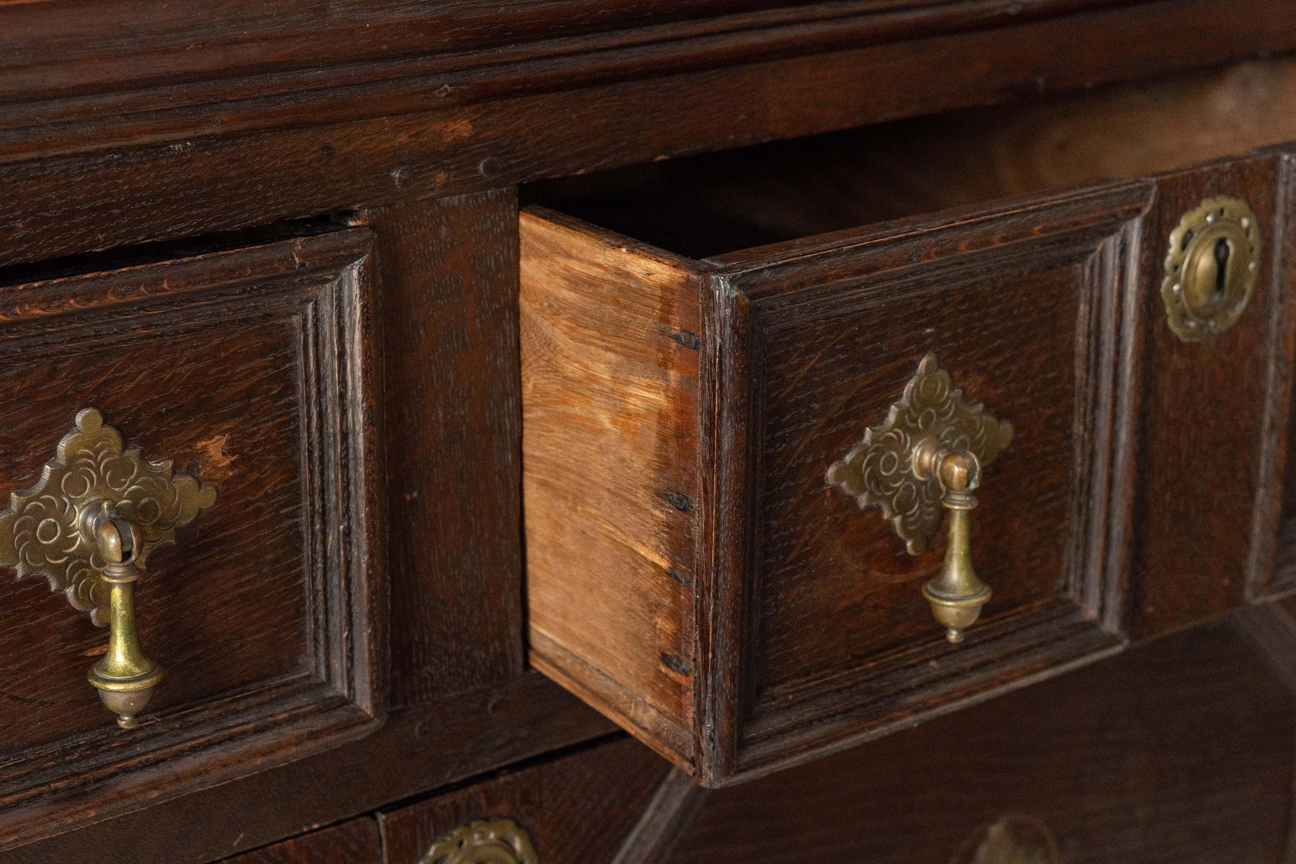 Antique English Jacobean Oak Chest For Sale 13