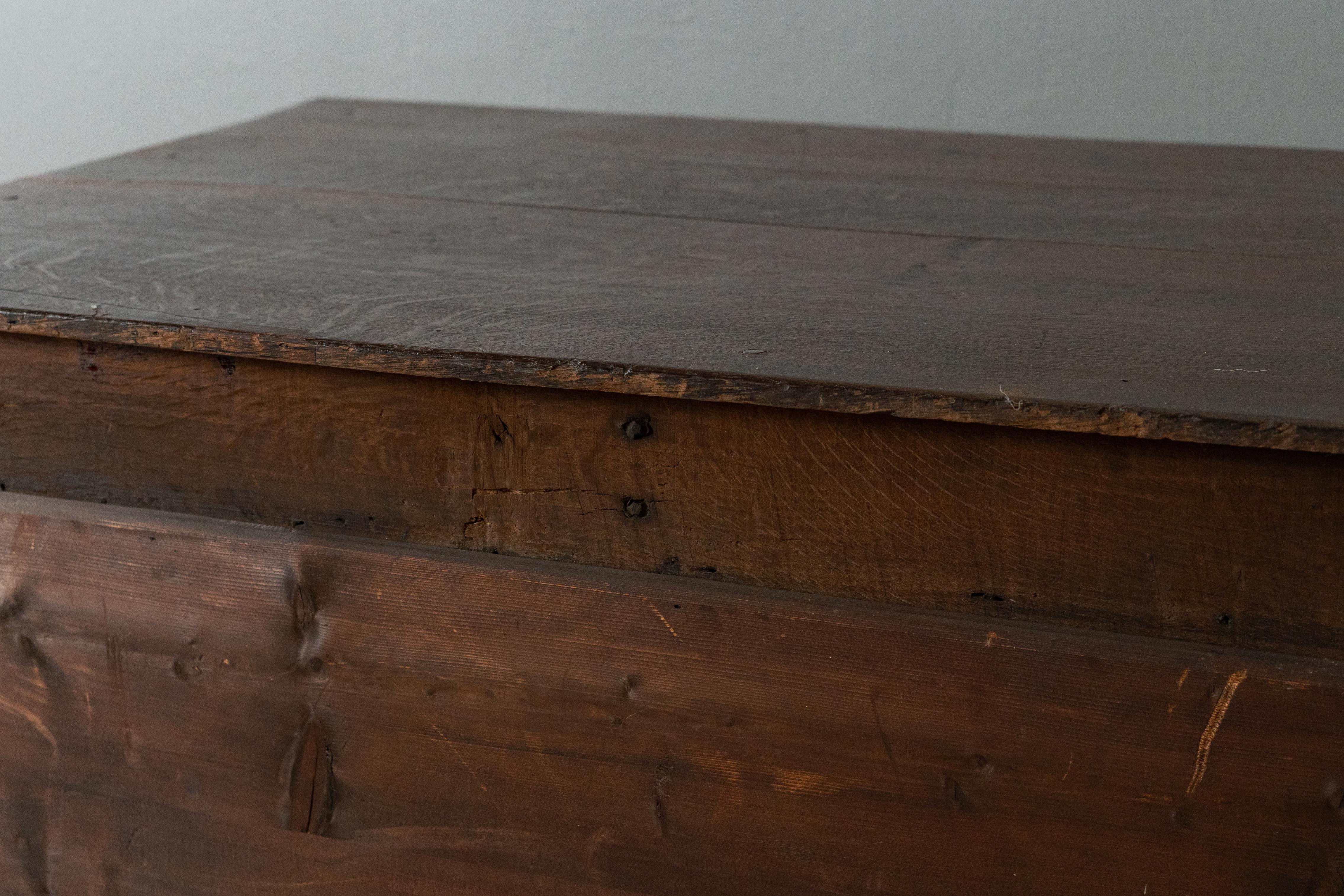 Antique English Jacobean Oak Chest For Sale 15