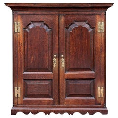 Antique English Jacobean Style Stained Oak Wall Cupboard