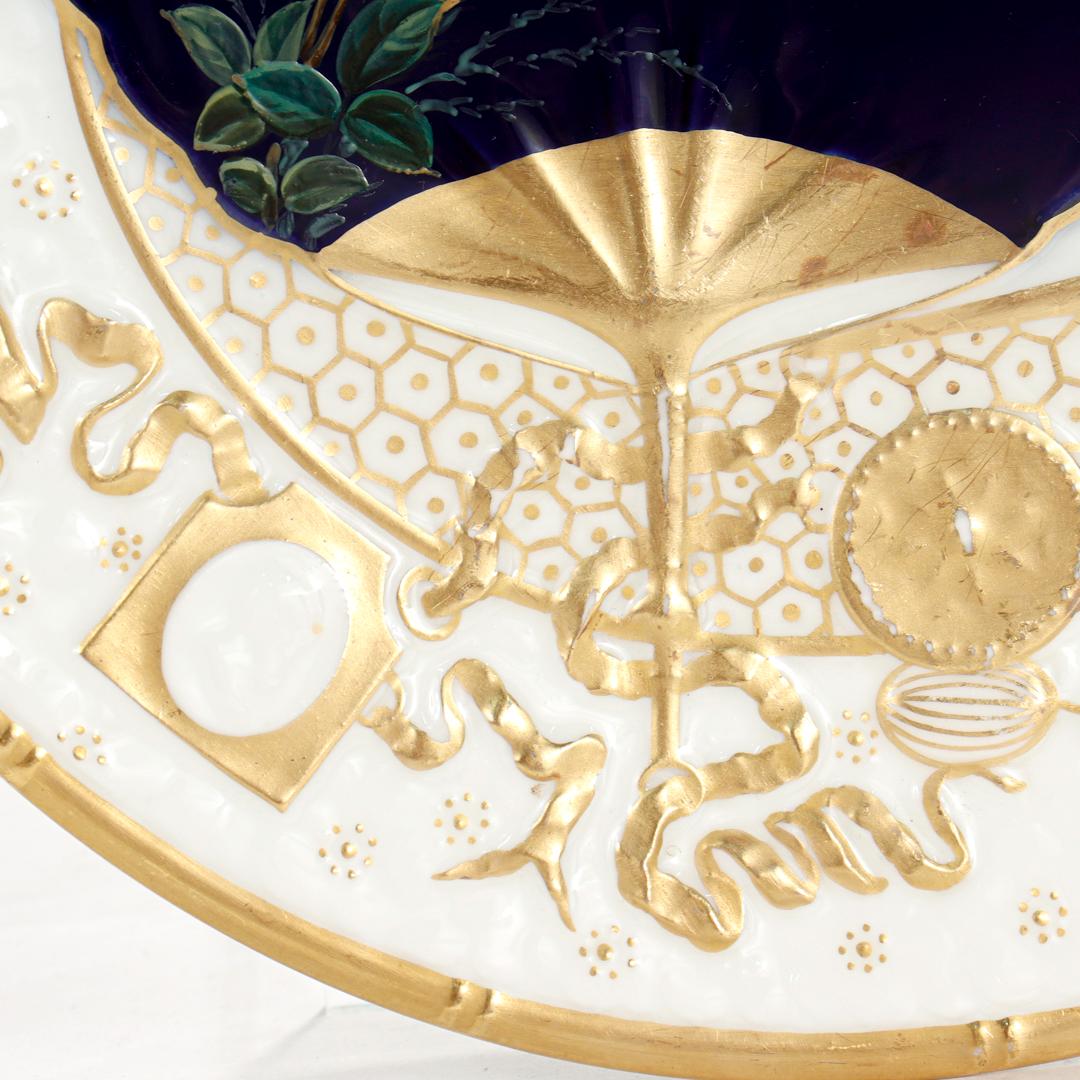 Antiker englischer Japonisme-Teller aus vergoldetem und emailliertem Porzellan, Bodley zugeschrieben 6