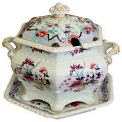 Used English John and William Ridgway Ironstone Soup Tureen and Stand