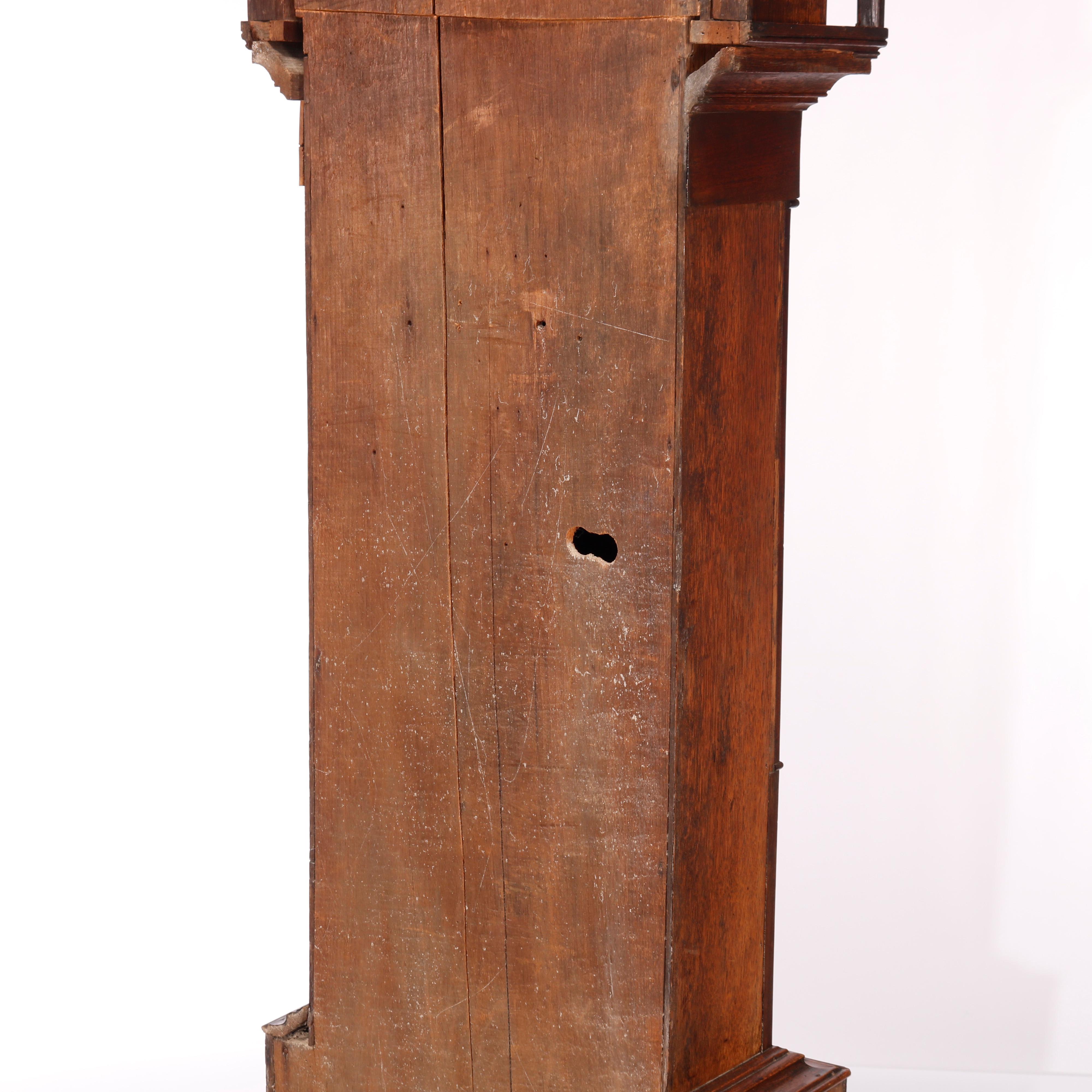Antique English John Owen Tall Case Oak & Mahogany Banded Clock, c1820 5