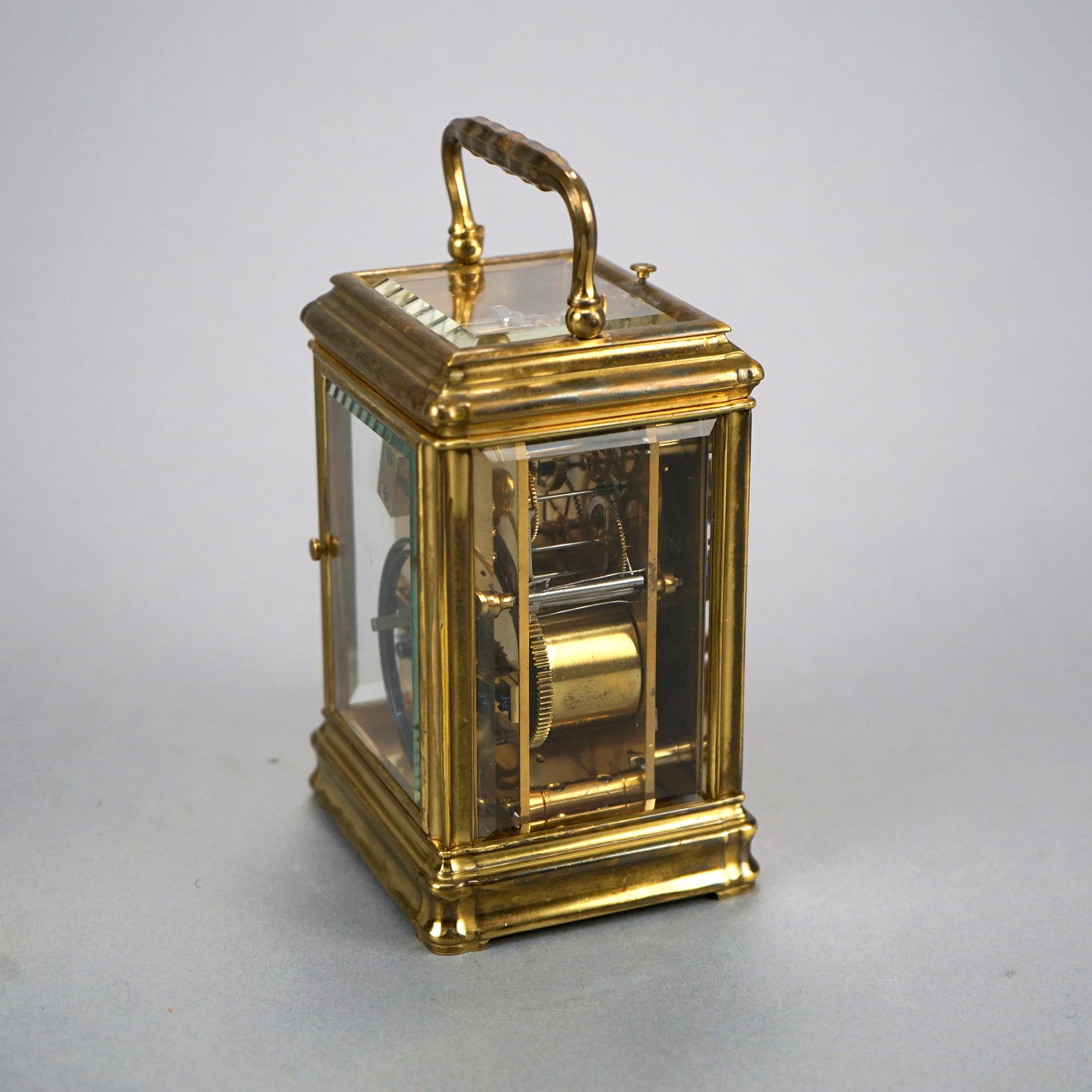 Antique English J.W.Benson Carriage Clock & Case, 19th C 9