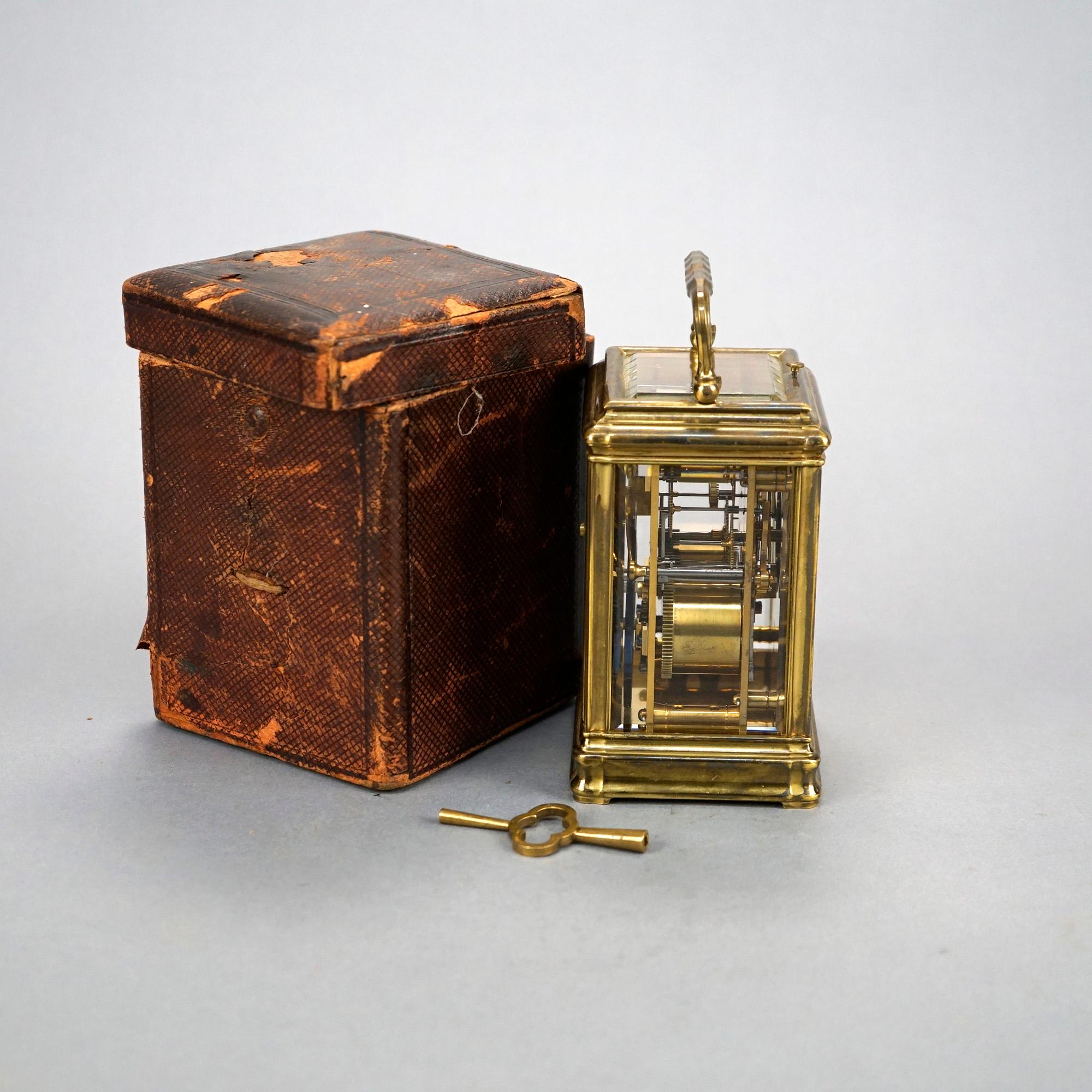 Antique English J.W.Benson Carriage Clock & Case, 19th C 2