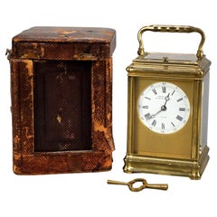 Antique English J.W.Benson Carriage Clock & Case, 19th C
