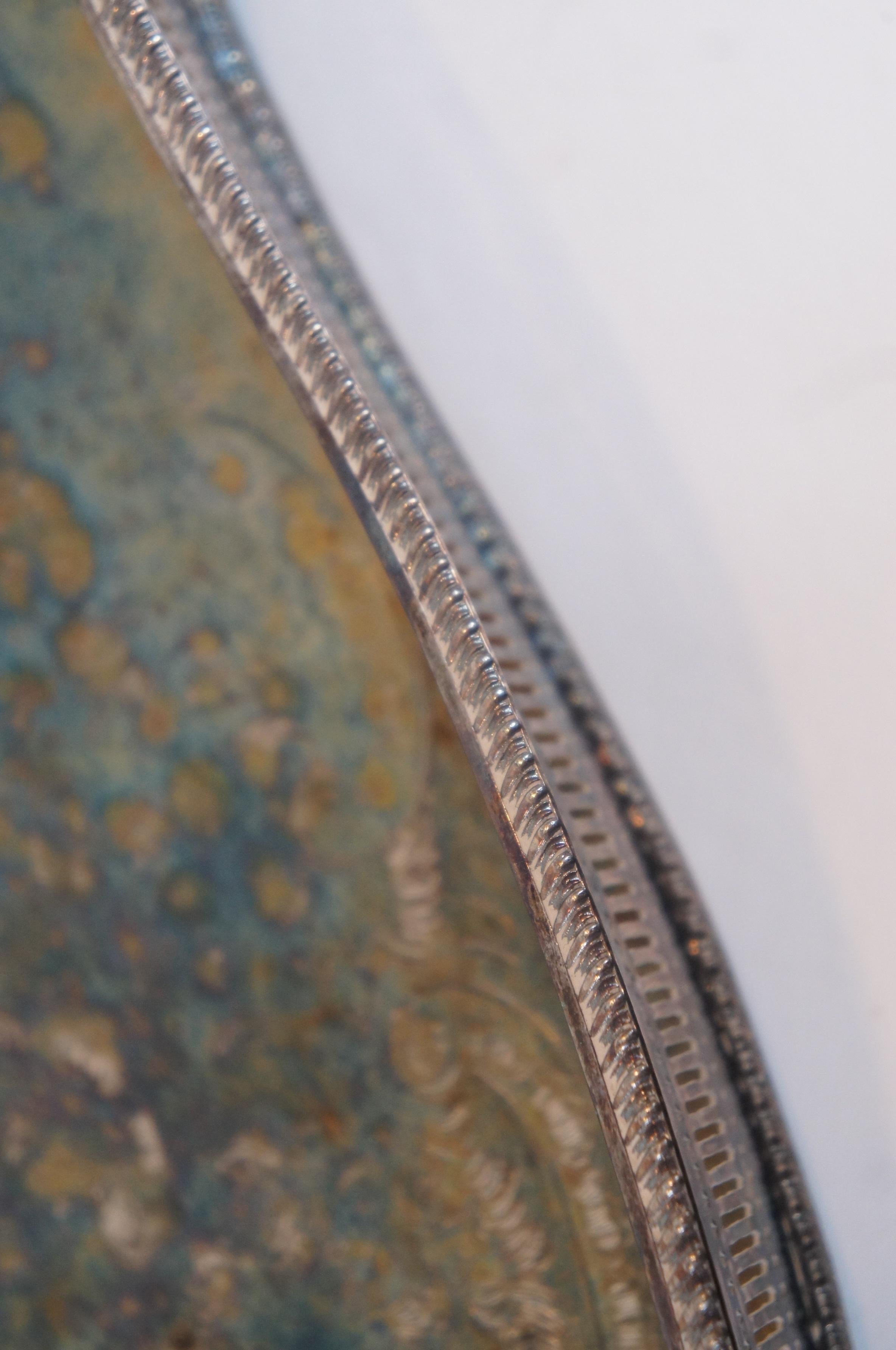 Antique English Kentshire Silverplate Butler Bar Serving Vanity Gallery Tray 24
