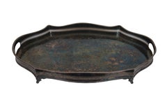 Antique English Kentshire Silverplate Butler Bar Serving Vanity Gallery Tray 24"