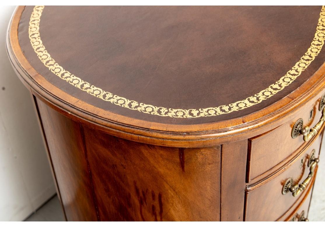Georgian Antique English Kidney Form Leather Top Desk For Sale
