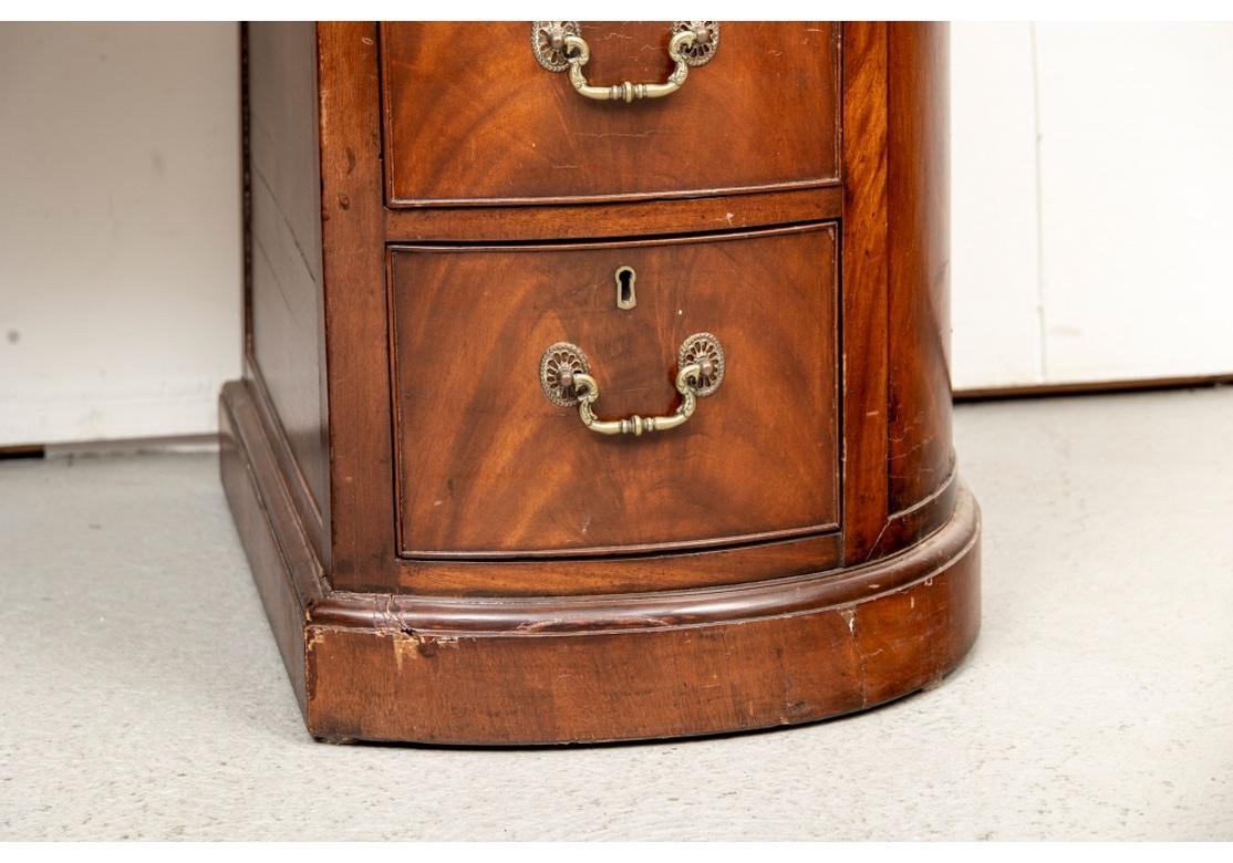 19th Century Antique English Kidney Form Leather Top Desk For Sale