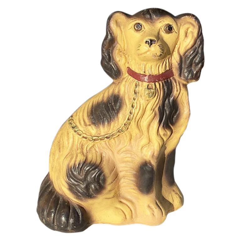 Antique English King Charles Cavalier Hand-Painted Dog Doorstop For Sale