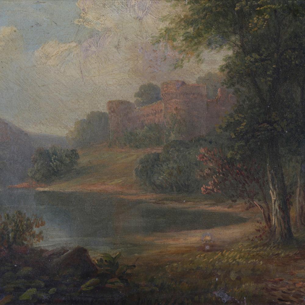 Antique English Landscape Oil Painting by W. A. Currie, RA, 19th Century In Good Condition In Big Flats, NY