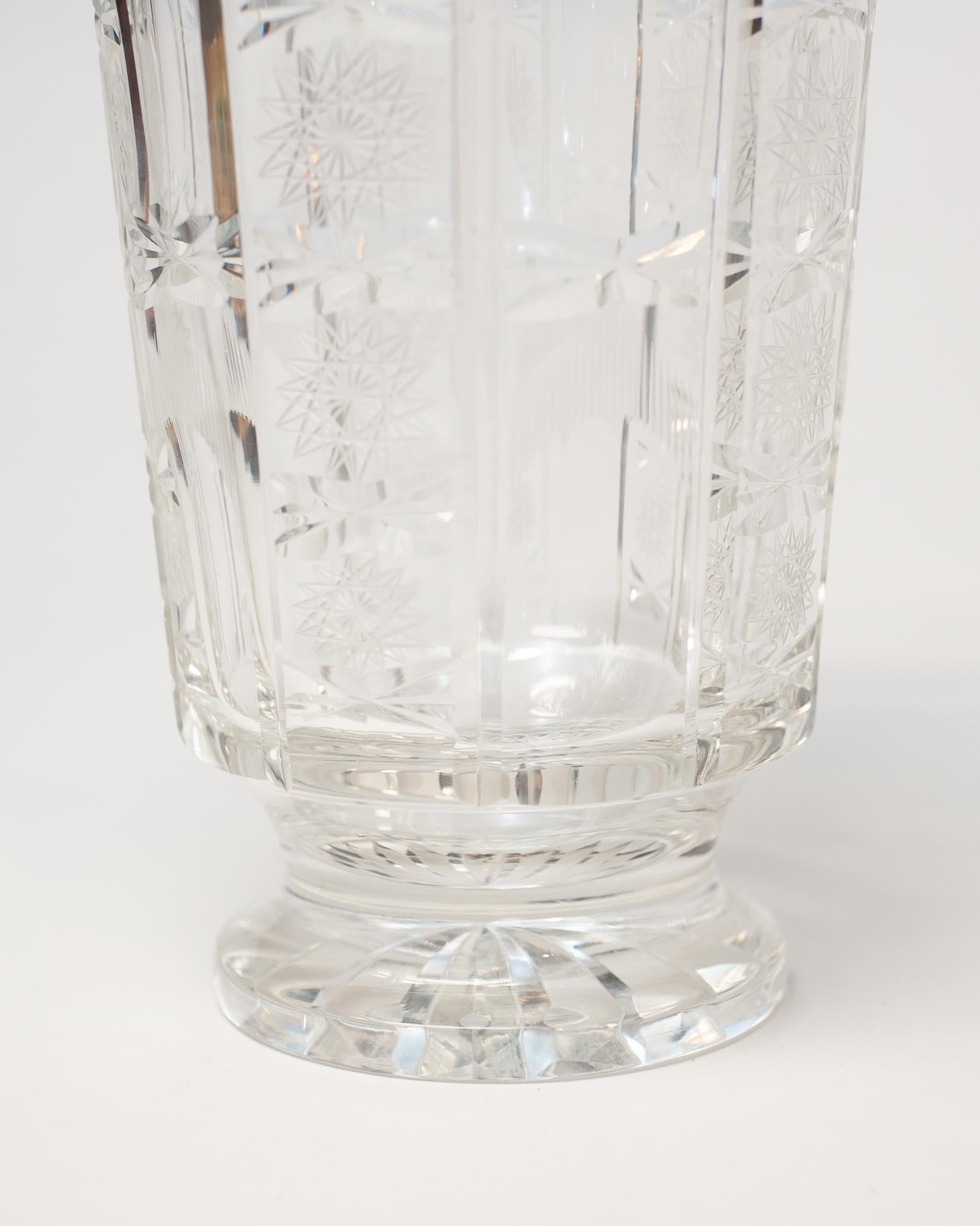 20th Century Antique English Large Cut Crystal Vase