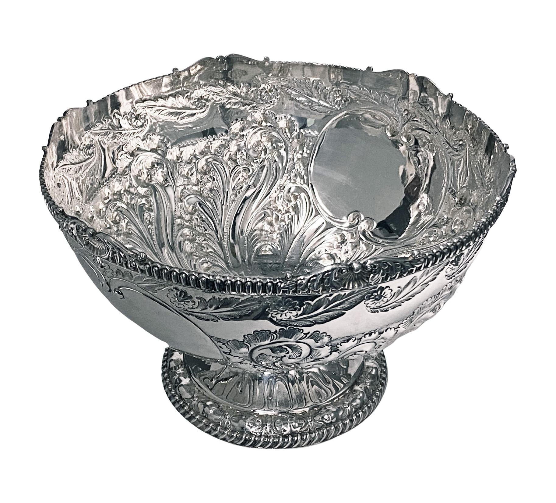 Antique English large Sterling Silver Bowl 1895 Atkin Bros 1