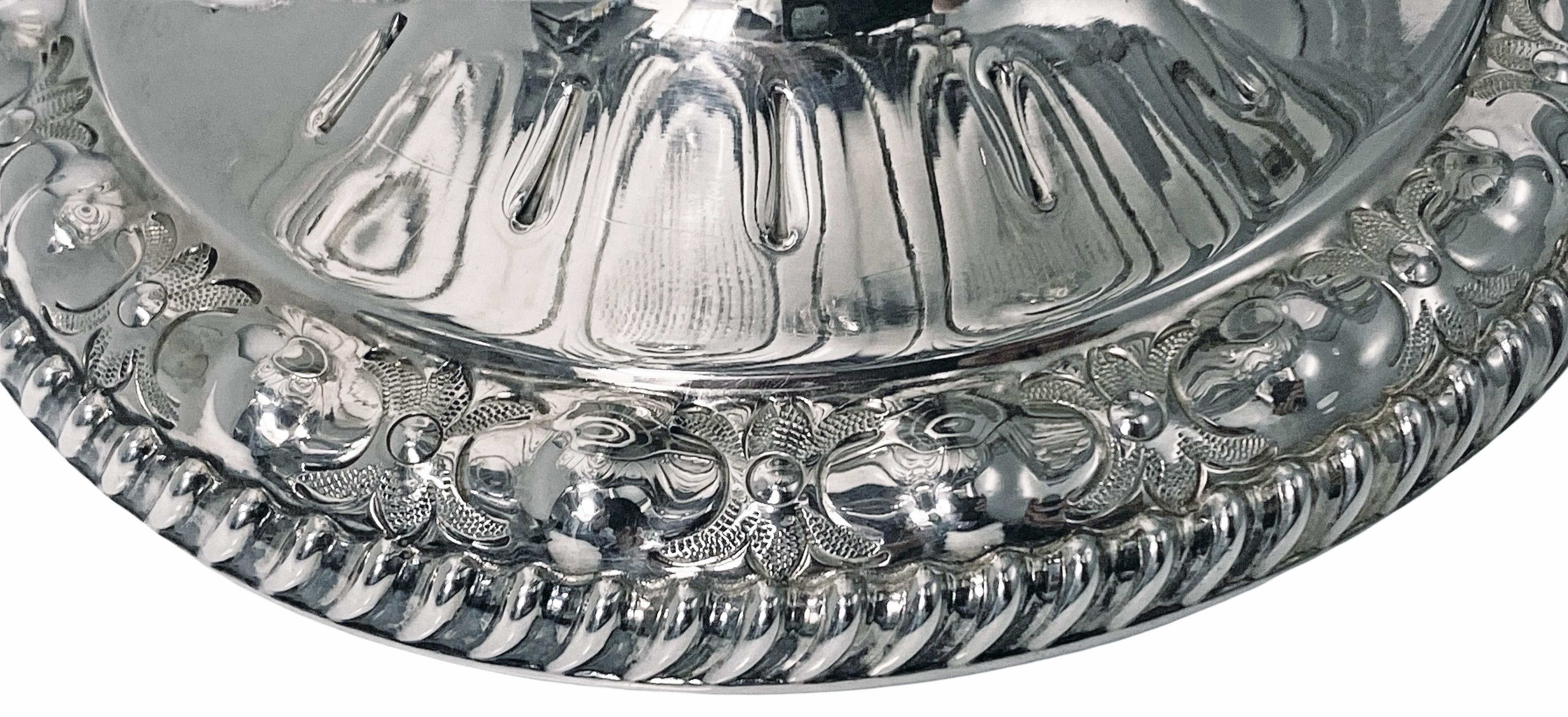 Antique English large Sterling Silver Bowl 1895 Atkin Bros 2