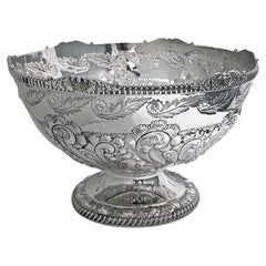 Antique English large Sterling Silver Bowl 1895 Atkin Bros