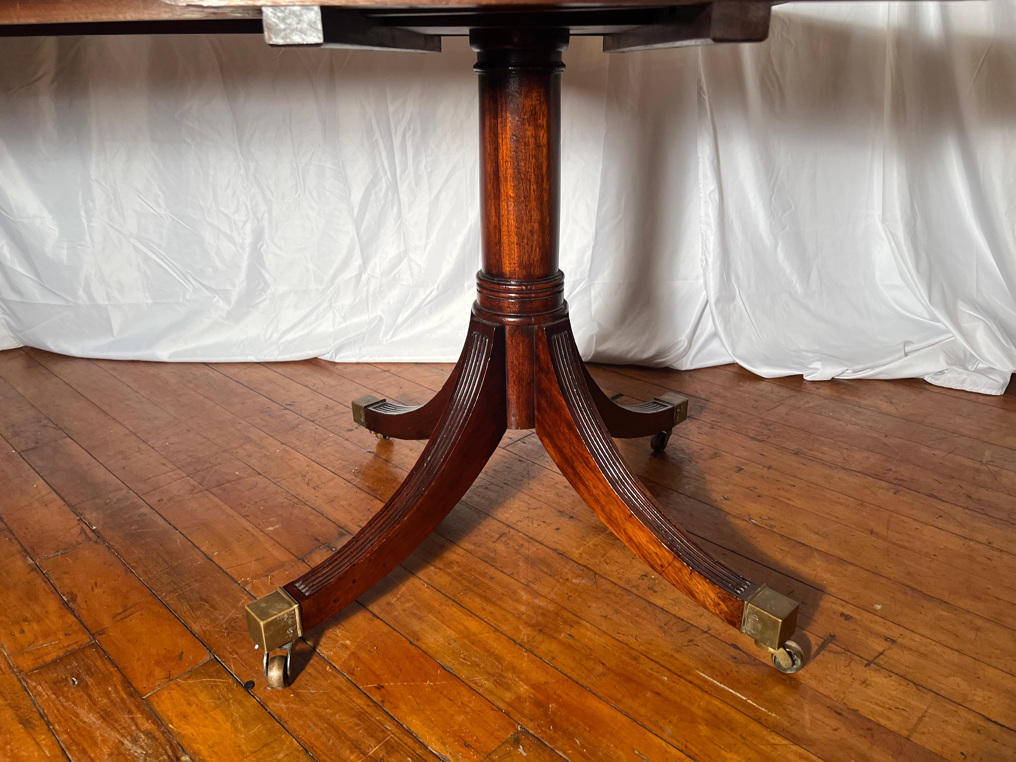 Antique English Late 19th Century Mahogany Two Pedestal Dining Table. In Good Condition For Sale In New Orleans, LA