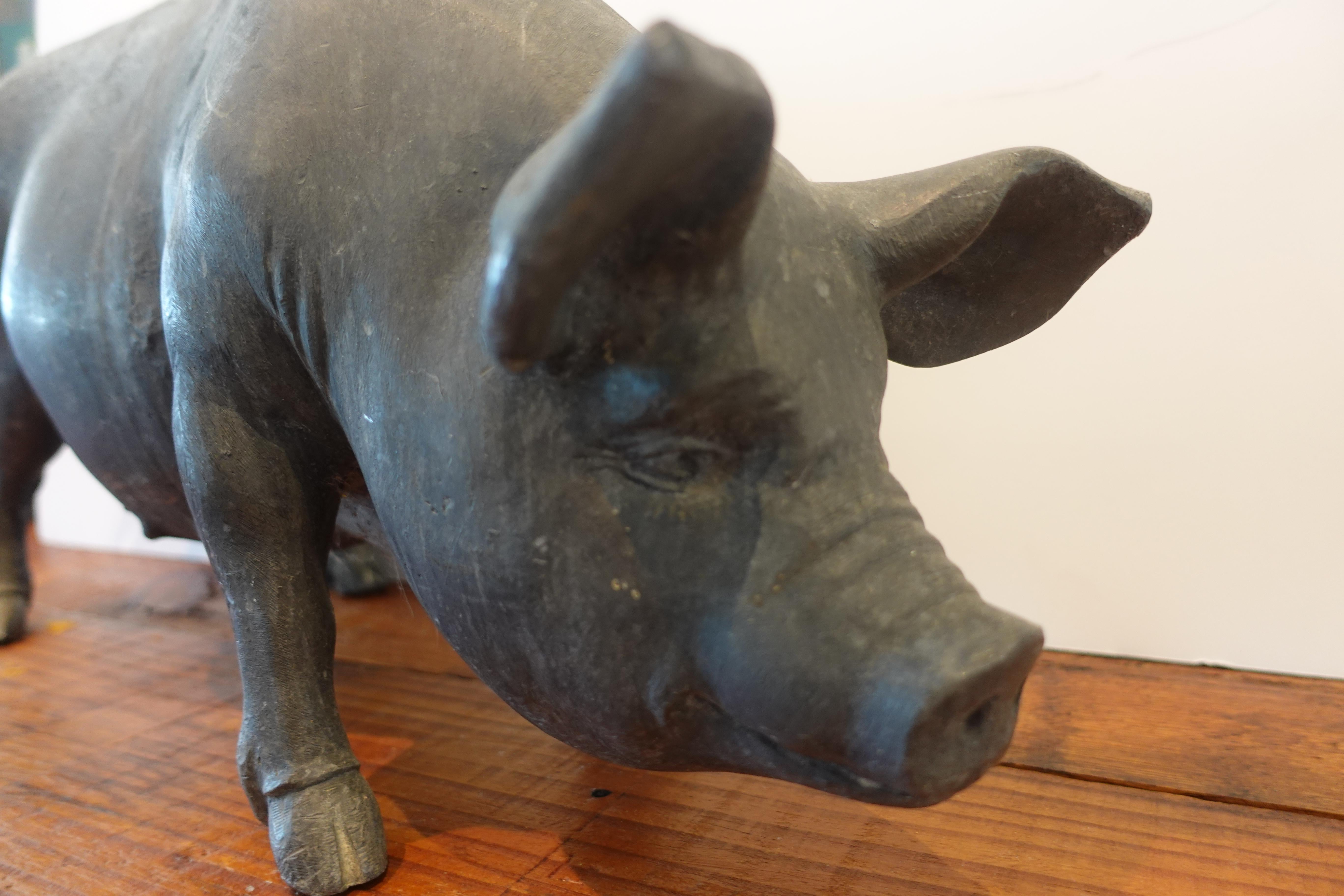 Antique English Lead Pig Sculpture 4