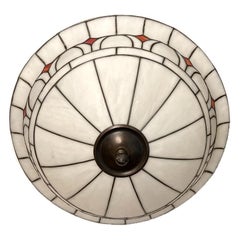 Antique English Leaded Glass Fixture