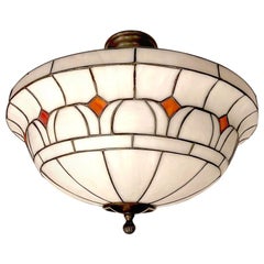 Antique English Leaded Glass Fixture