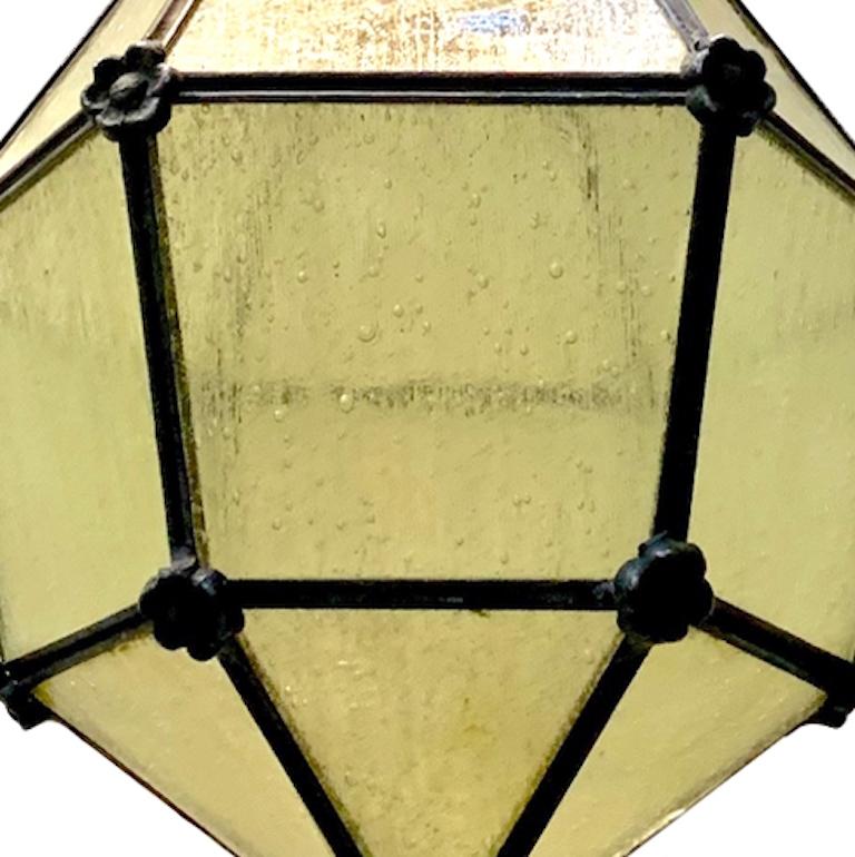 Early 20th Century Antique English Leaded Glass Lantern