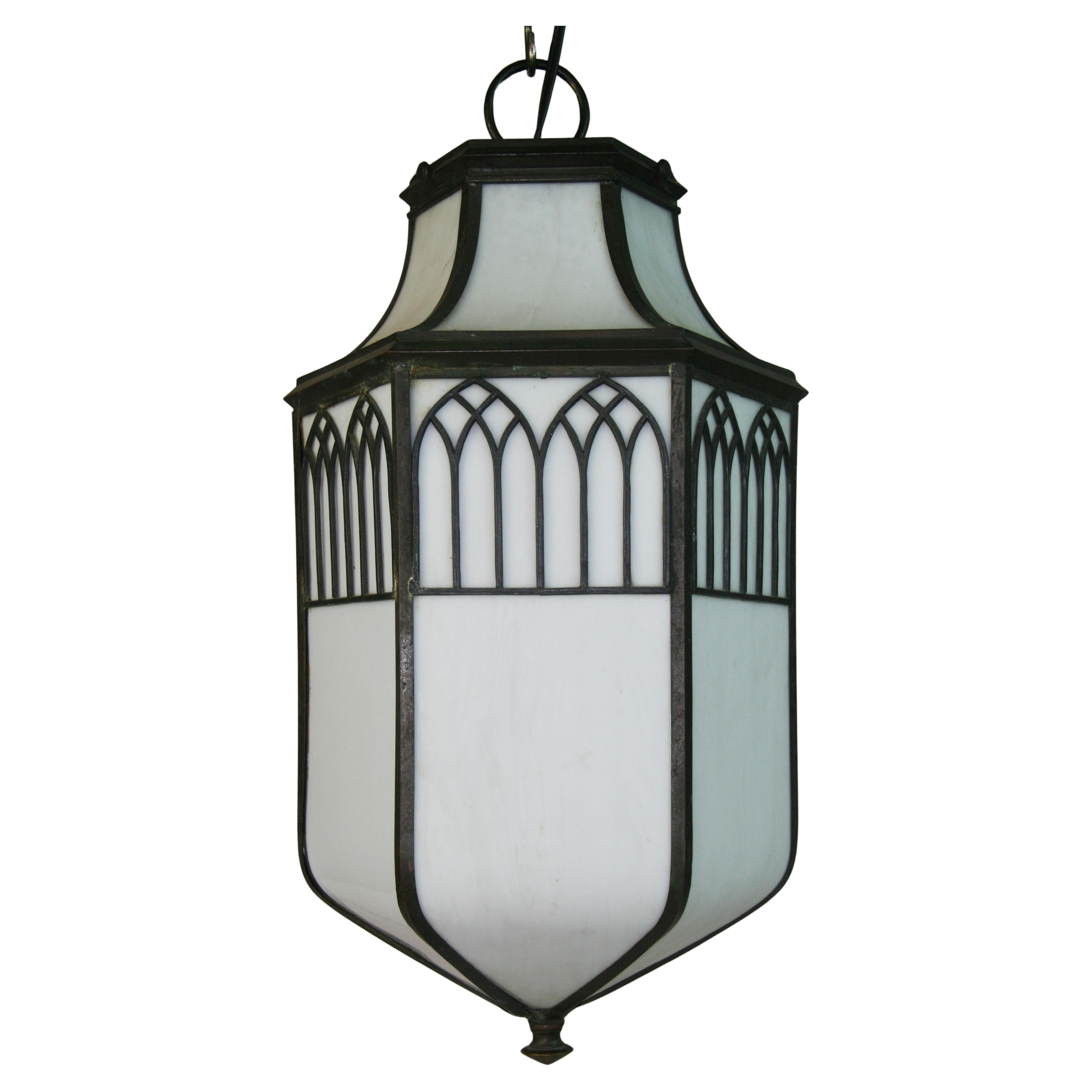 Plomada inglesa antigua  Colgante de cristal curvado sobredimensionado en venta