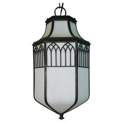 Plomada inglesa antigua  Colgante de cristal curvado sobredimensionado