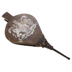 Antico English Bellows in pelle e Wood