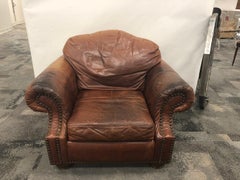 Antique English Leather Club Chair