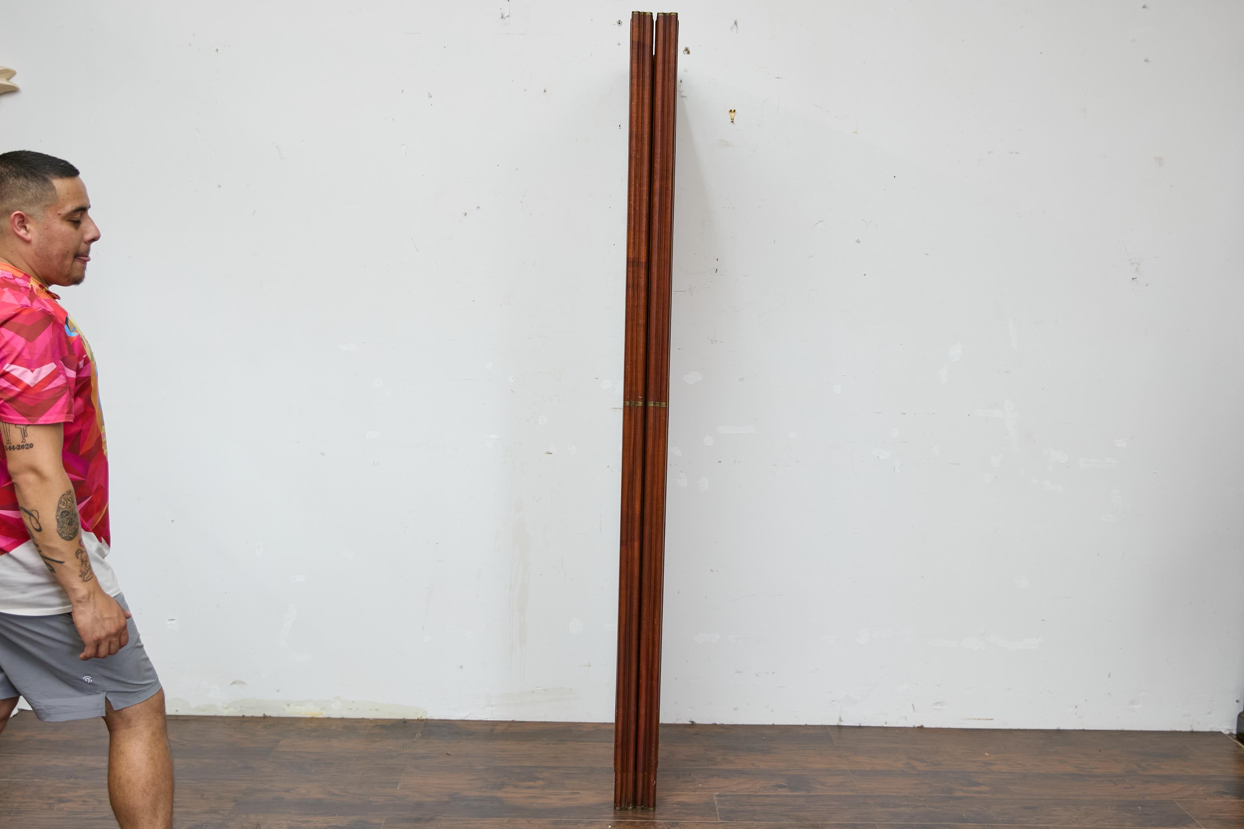 Antique English Leather Four-Panel Room Divider, Early 1900s Decorative Screen For Sale 8