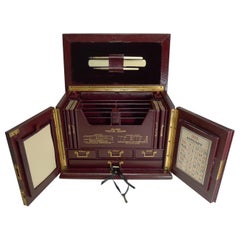 Used English Leather Stationery Cabinet by Thornhill, Bond Street, circa 1900