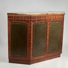 Antique English Leather Top Bar