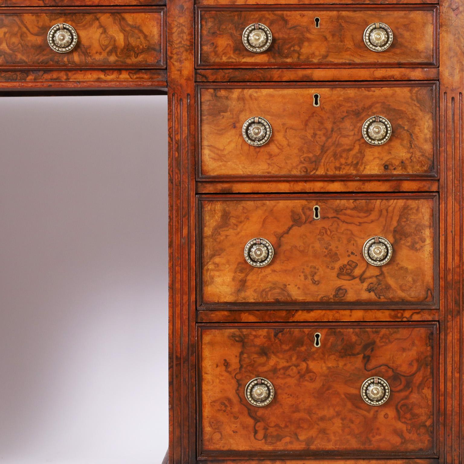 19th Century Antique English Leather Top Desk For Sale