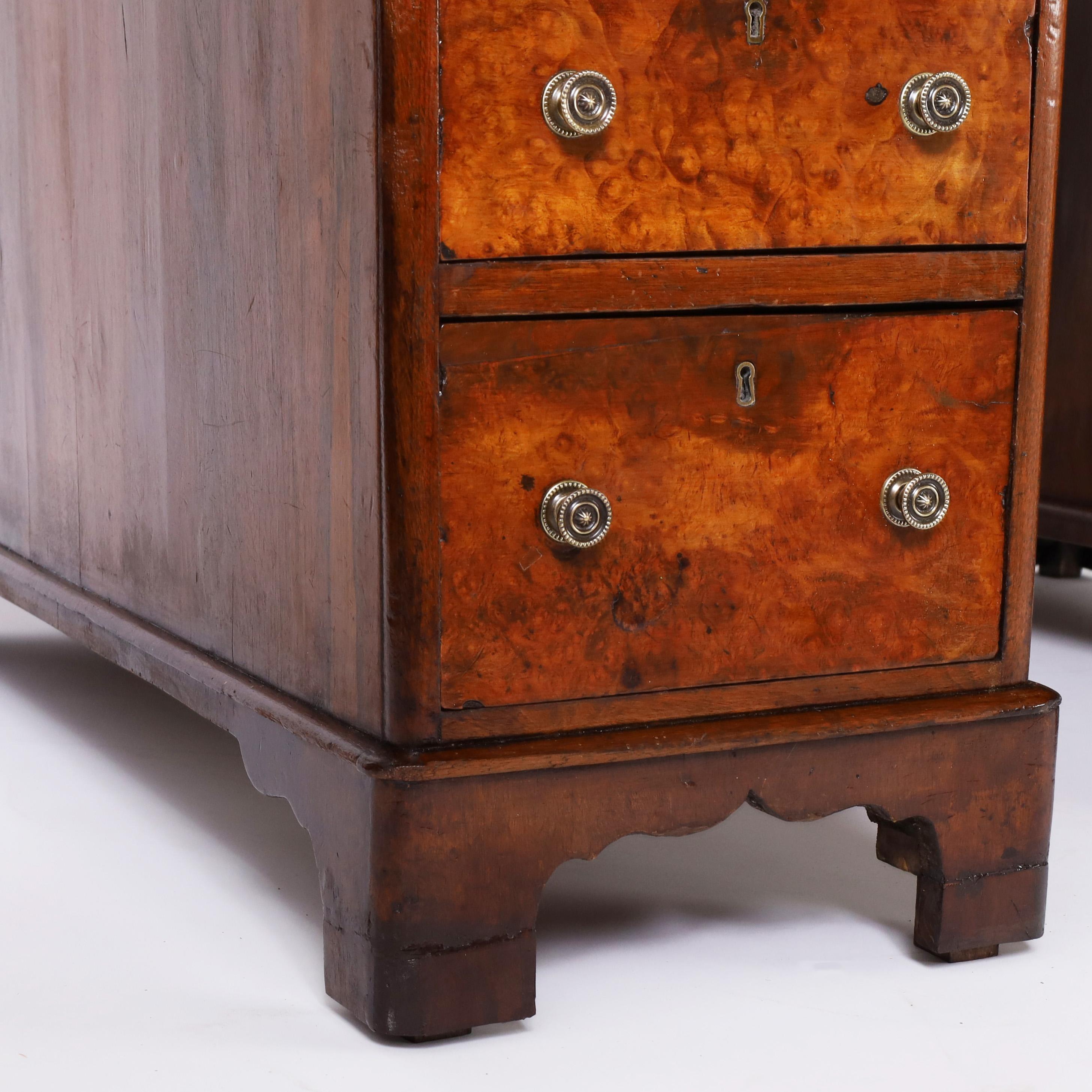 Antique English Leather Top Partners Desk For Sale 4