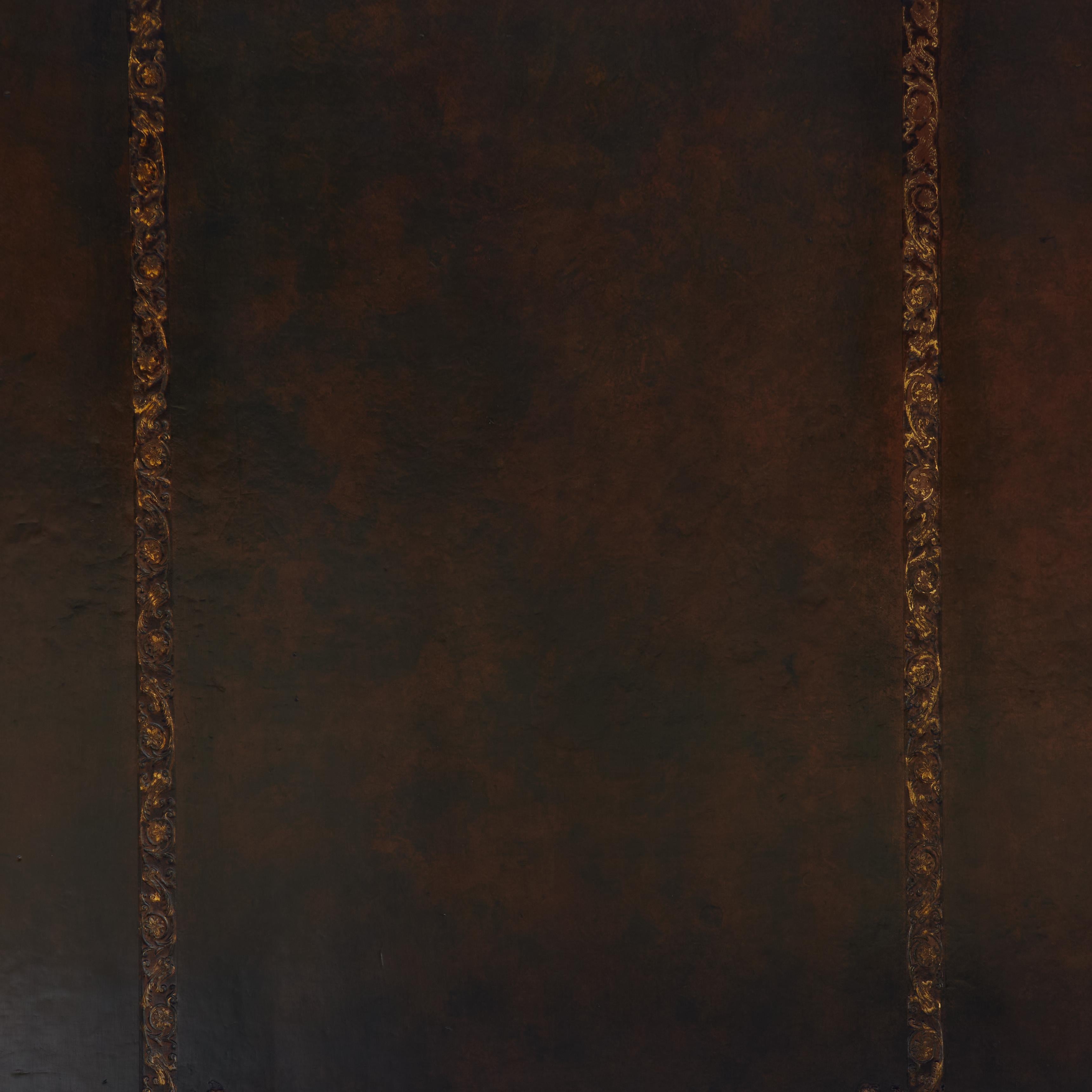Antique English Leather Top Partners Desk 14