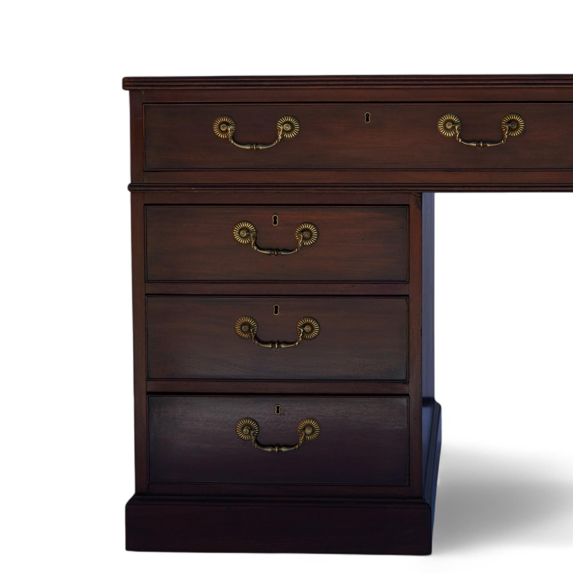 Georgian Antique English Leather Top Partners Desk