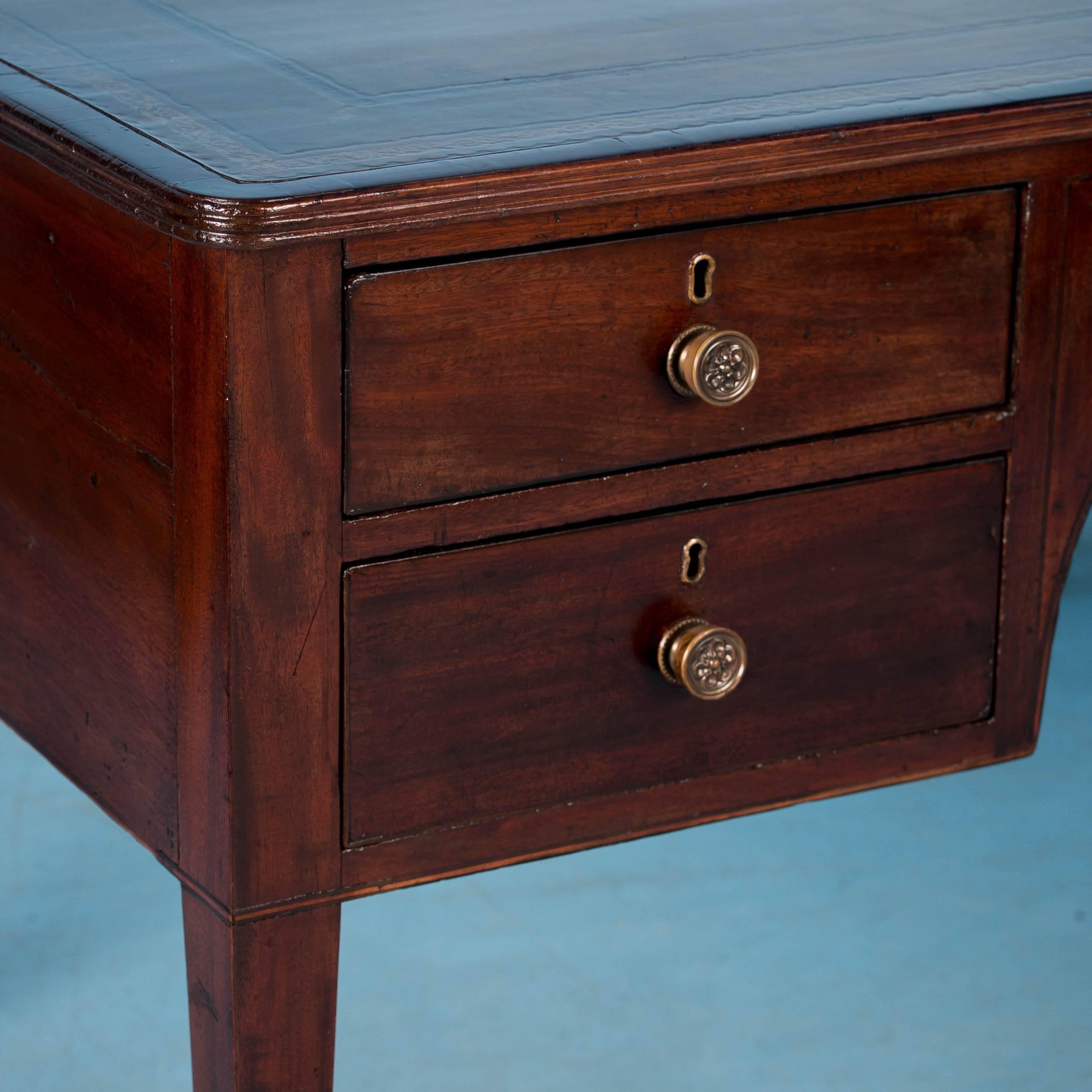 antique writing desk leather top