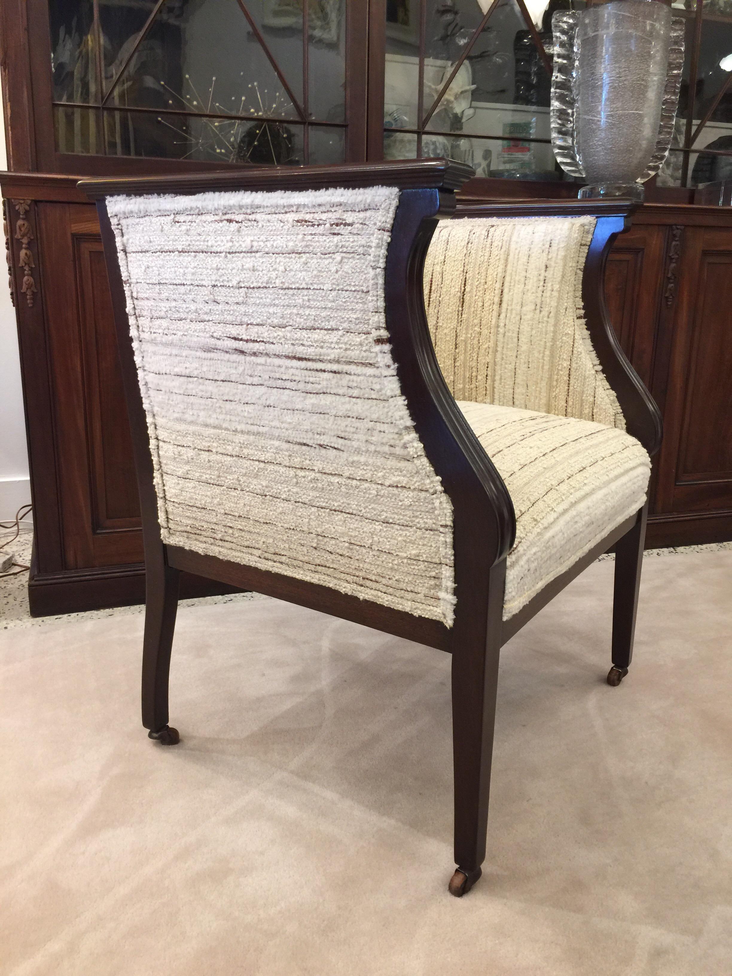 Edwardian Antique English Library Armchair For Sale