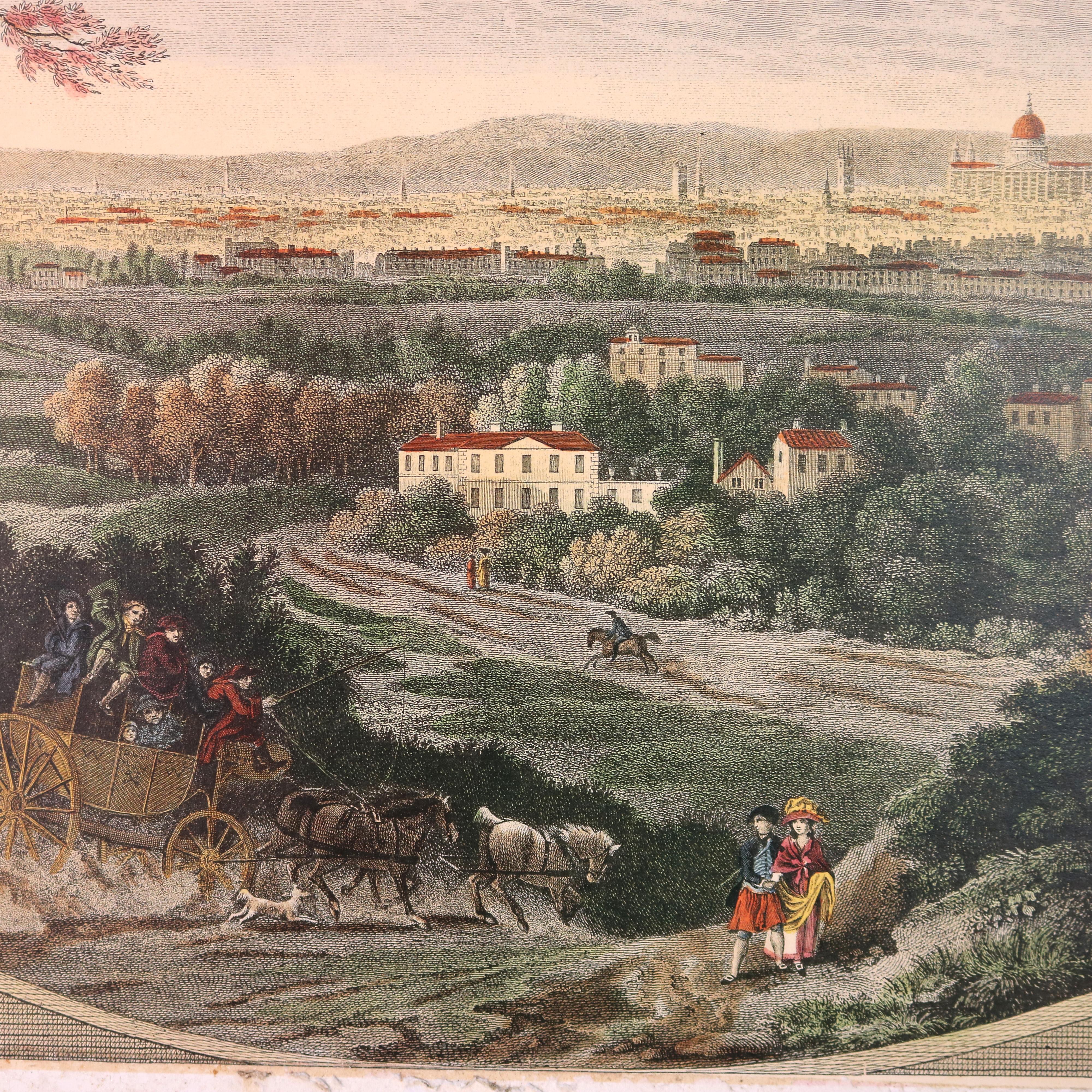 Antike englische Lithographie von Bombay 
