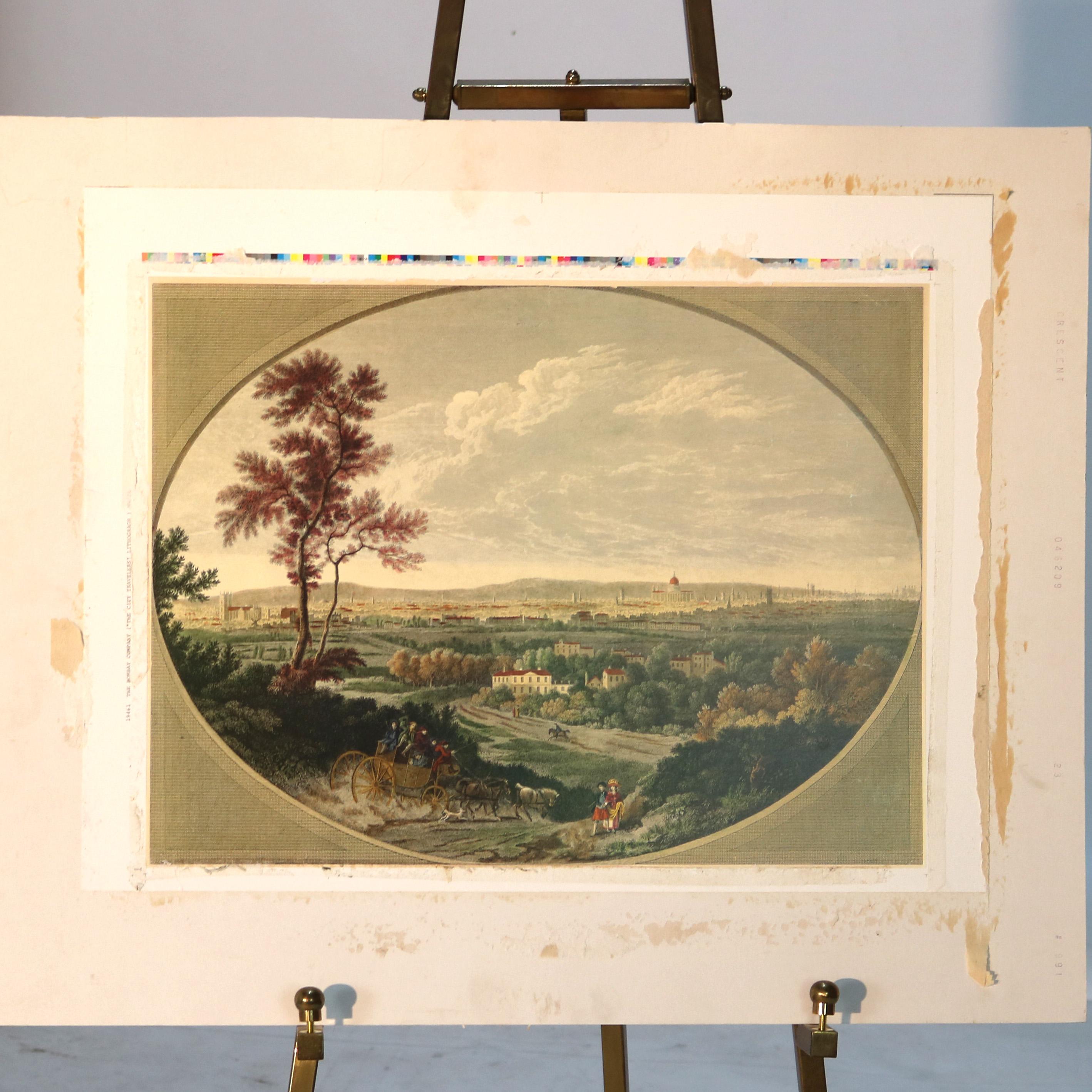 Antike englische Lithographie von Bombay The City Travelers, um 1900 im Zustand „Gut“ im Angebot in Big Flats, NY