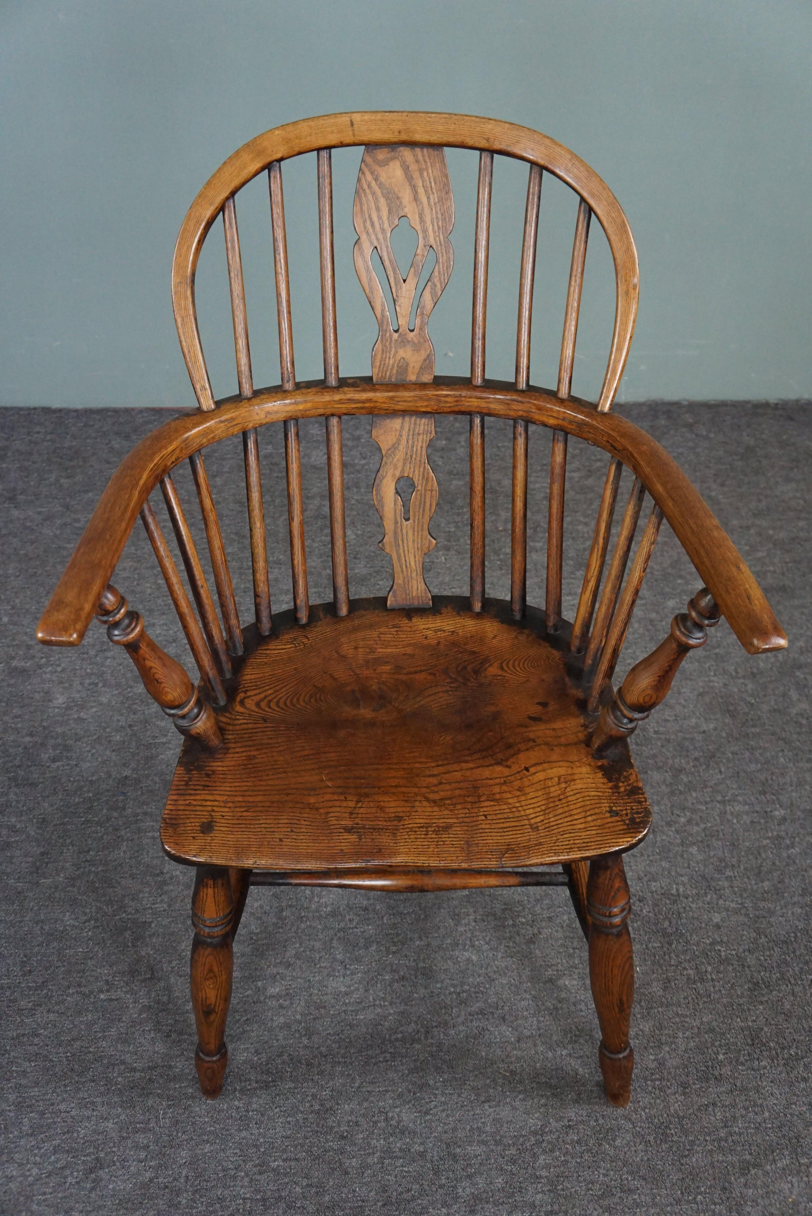 Antiker englischer Windsor-Sessel/Sessel mit niedriger Rückenlehne, 18. Jahrhundert im Angebot 1