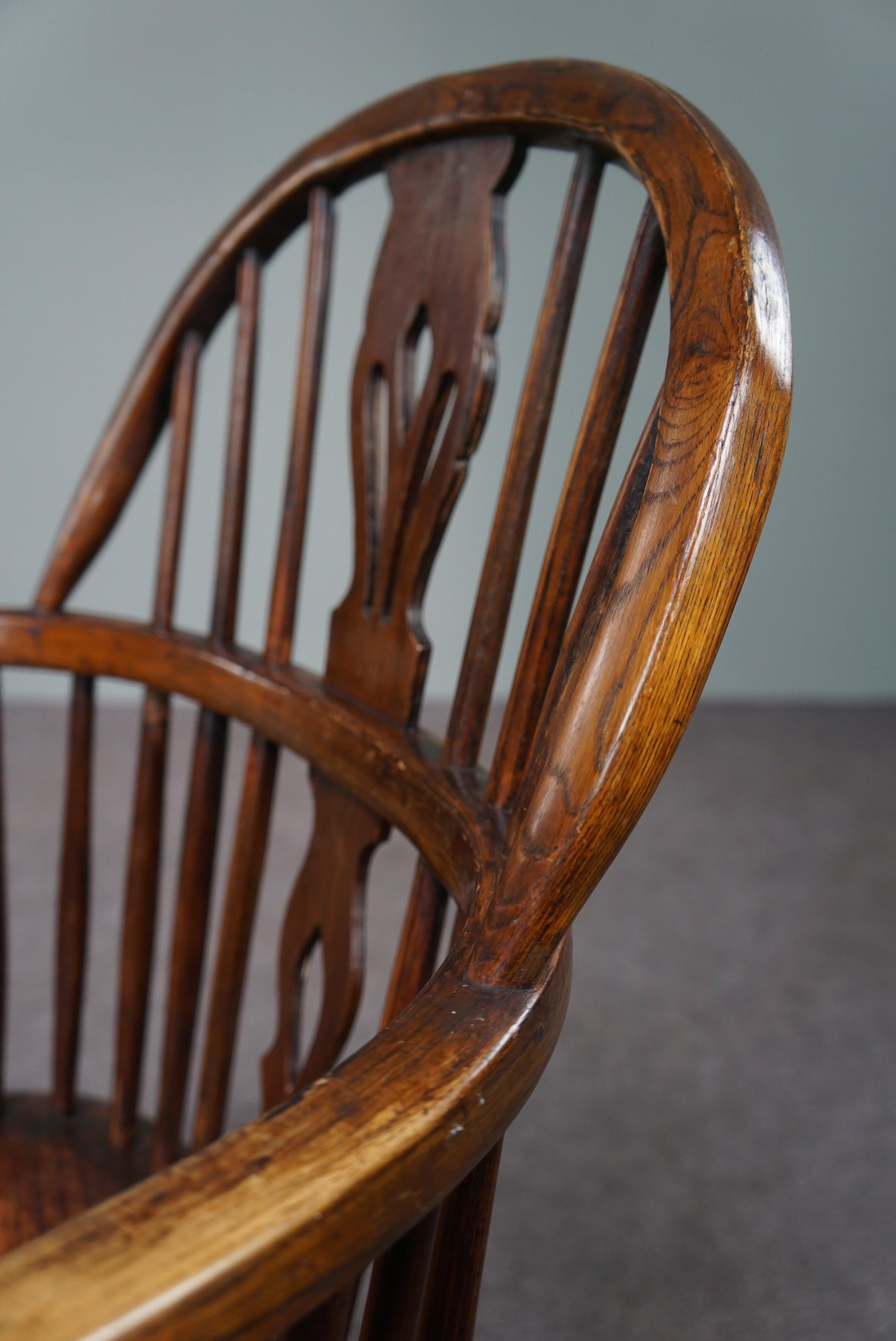 Ancienne chaise Windsor à dossier bas, 18e siècle en vente 2