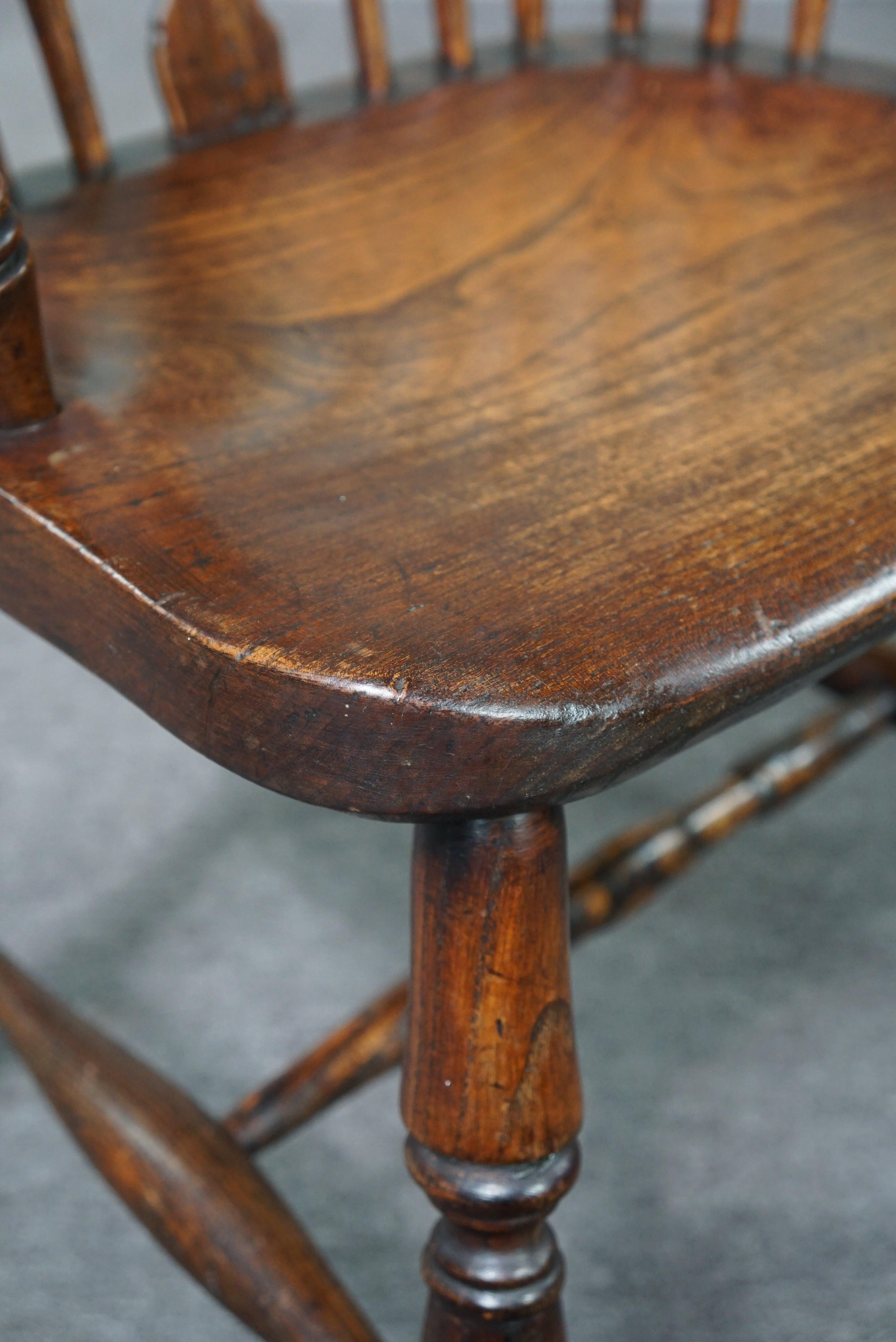Ancienne chaise Windsor à dossier bas, 18e siècle en vente 3