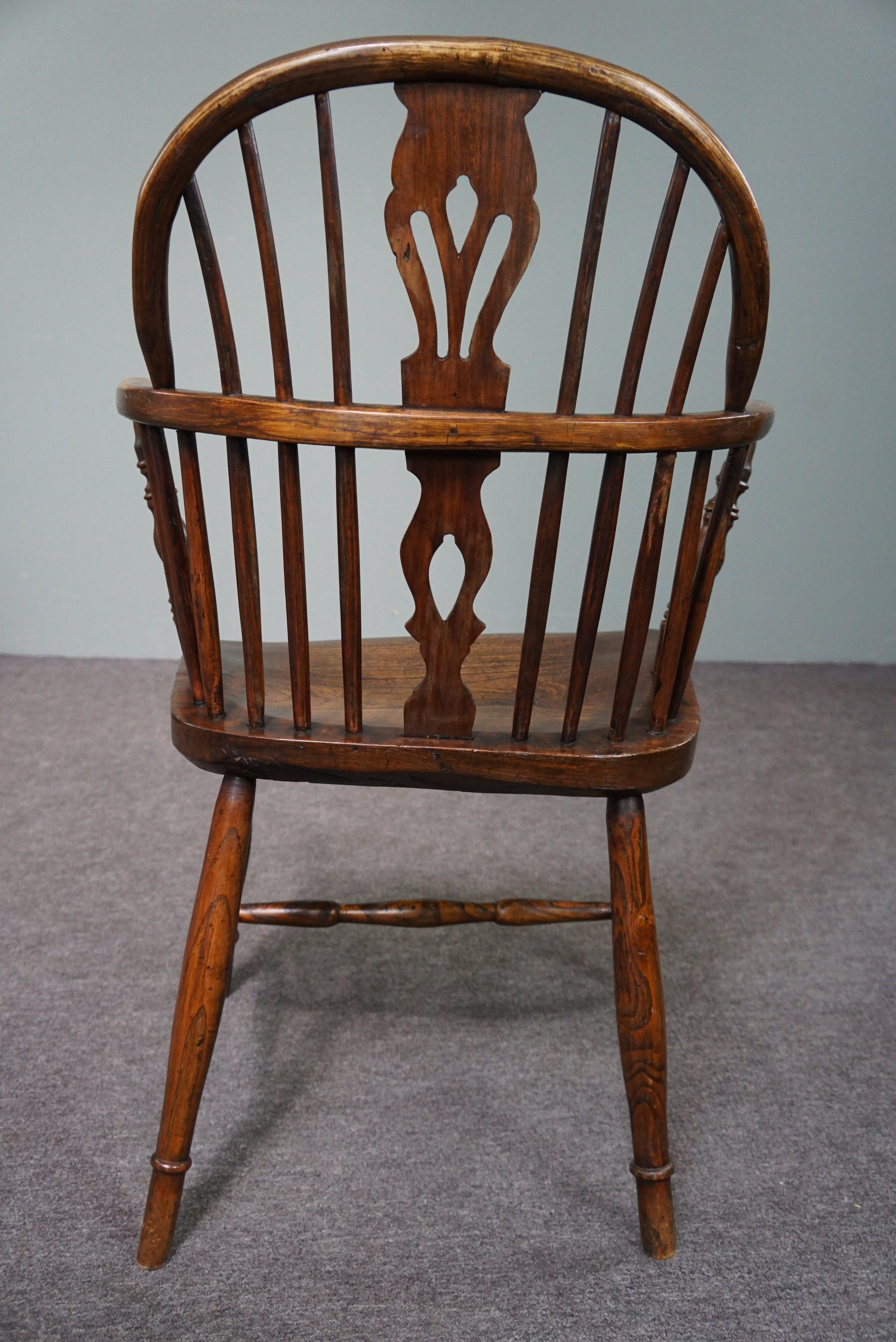 Ancienne chaise Windsor à dossier bas, 18e siècle Bon état - En vente à Harderwijk, NL