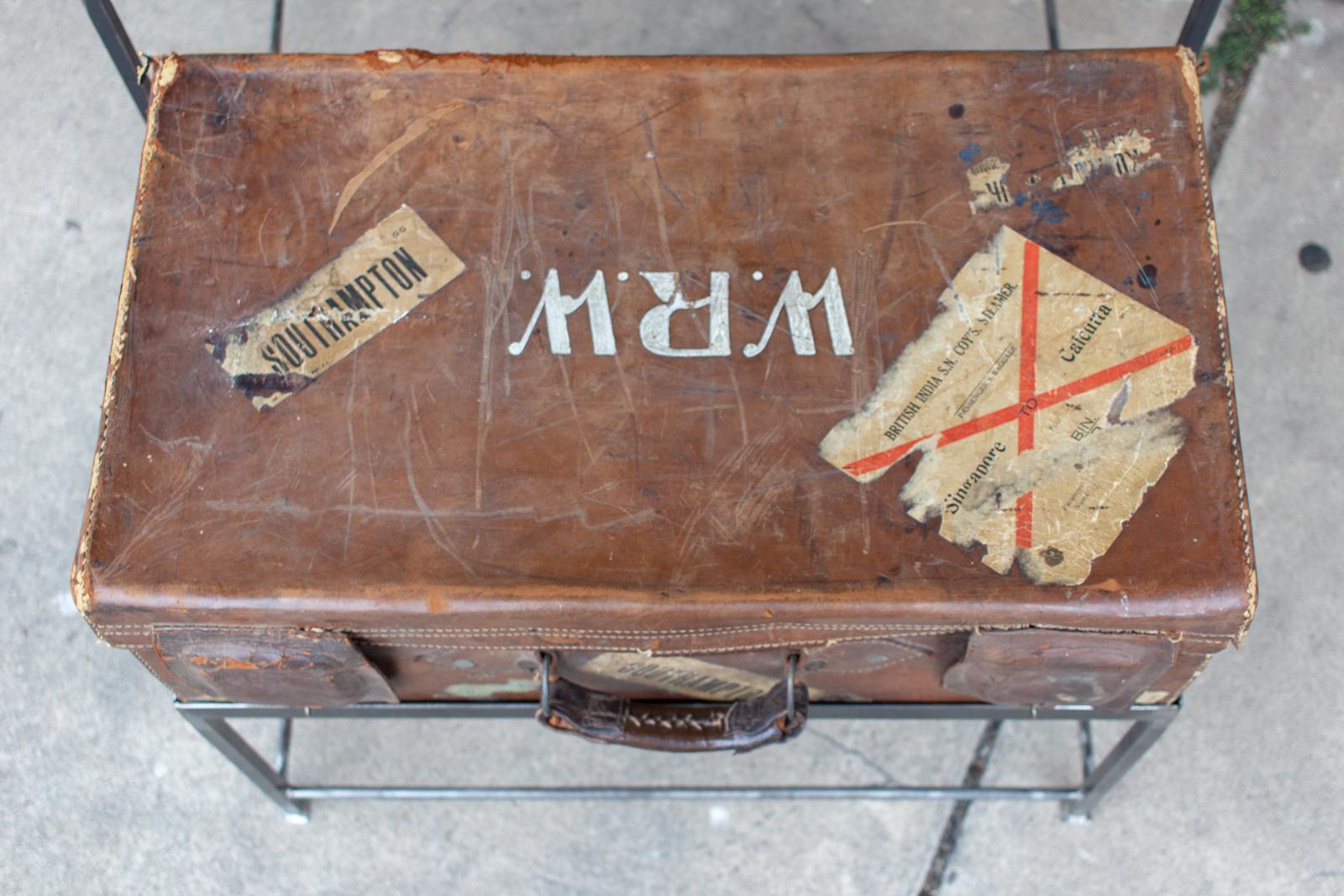 Antique English Luggage Nesting Table Pairing For Sale 2