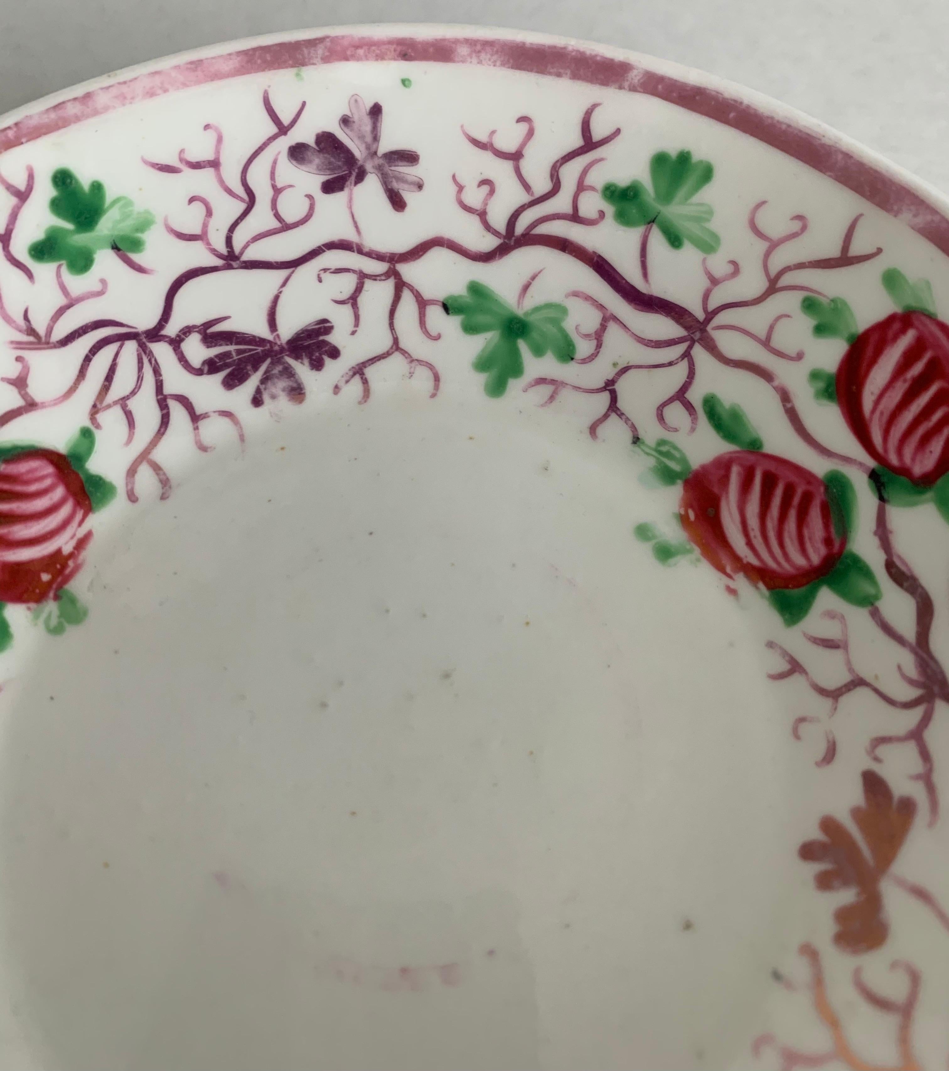 Porcelaine Antique soucoupe à baies ou plat à bijoux en céramique lustrée anglaise en vente