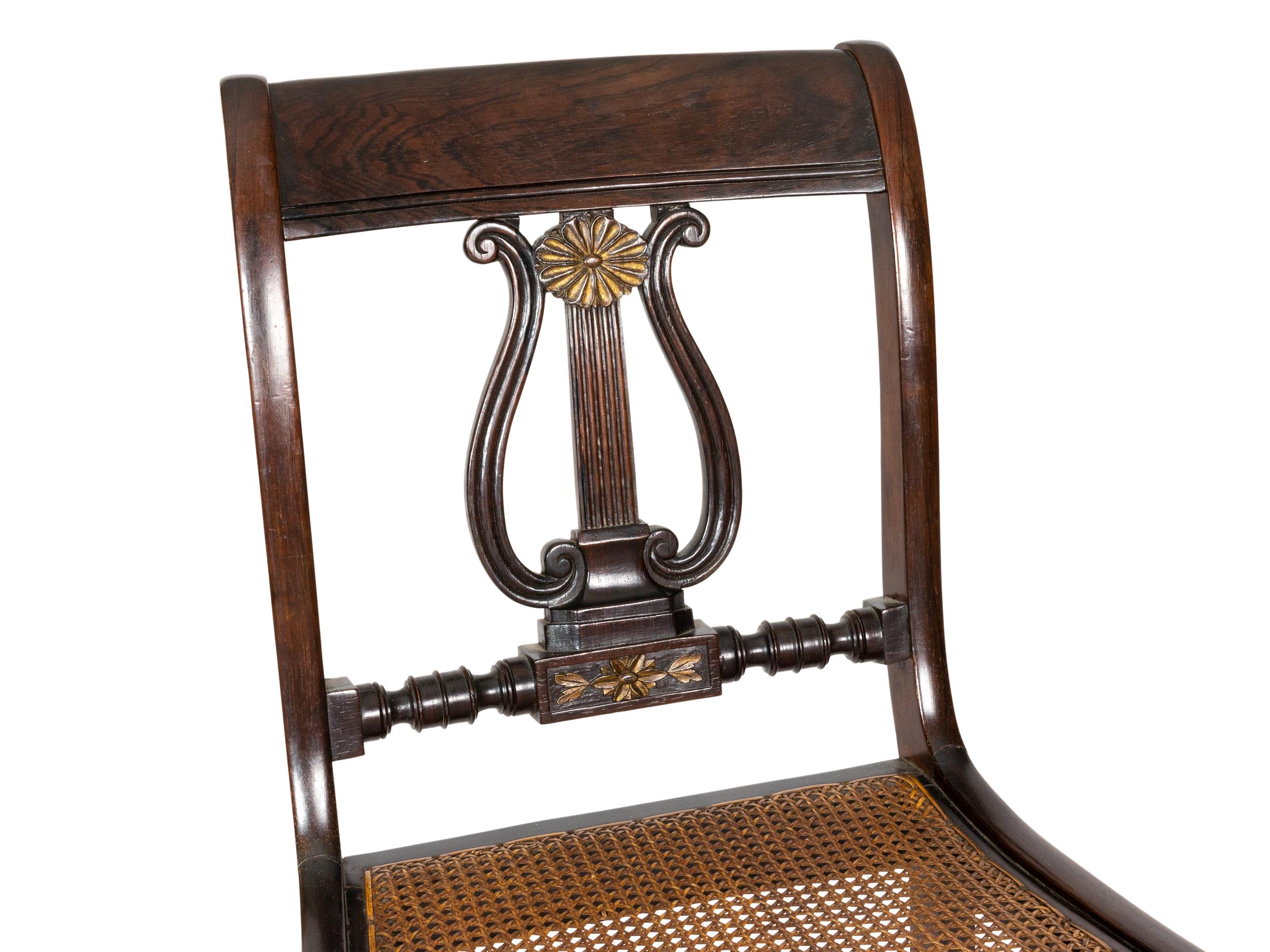 Antikes englisches Beistellstuhl-Set mit Leierrückenlehne, 19. Jahrhundert im Zustand „Gut“ im Angebot in Lisbon, PT