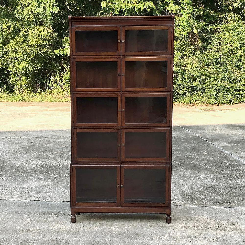 Hand-Crafted Antique English Mahogany Bookcase, File Cabinet