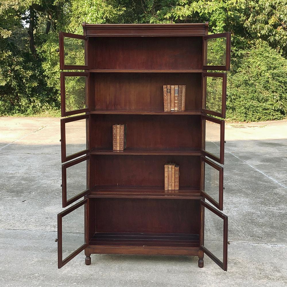Antique English Mahogany Bookcase, File Cabinet In Good Condition In Dallas, TX